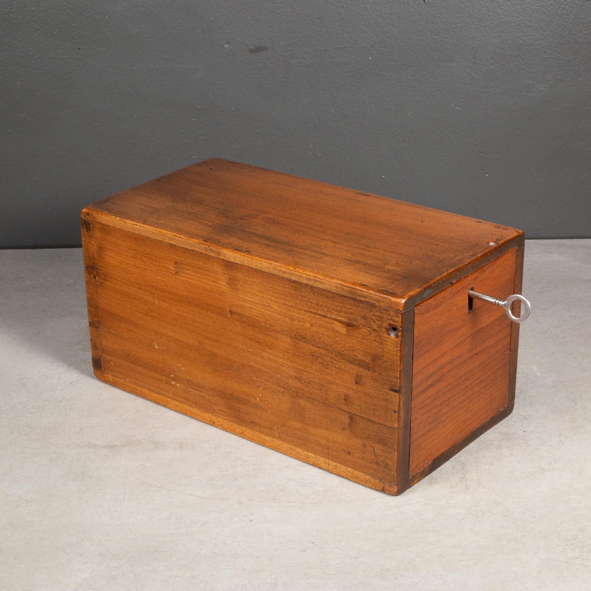 Signed Mid-19th c. Wooden Lock Box c.1863 In Good Condition For Sale In San Francisco, CA