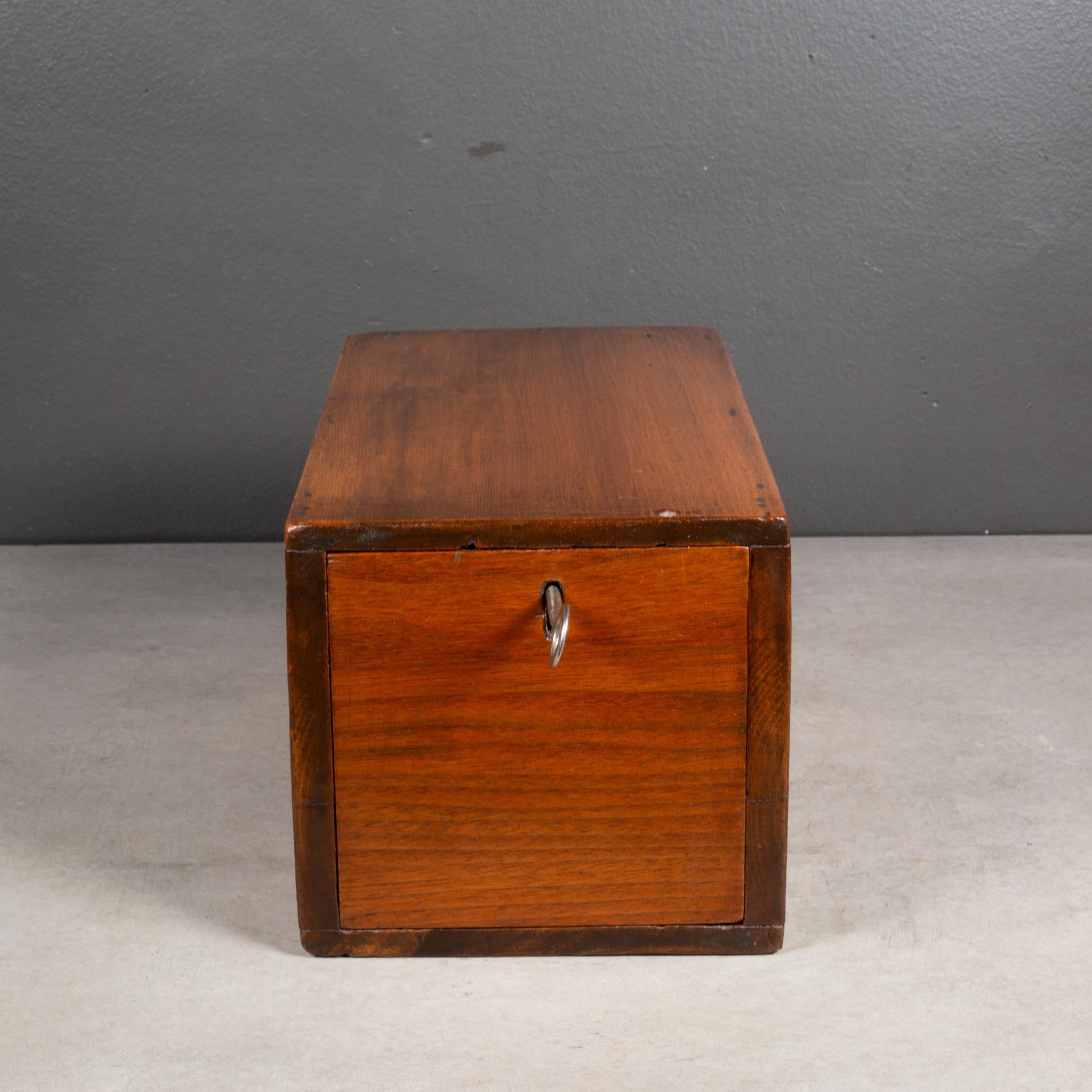 19th Century Signed Mid-19th c. Wooden Lock Box c.1863 For Sale