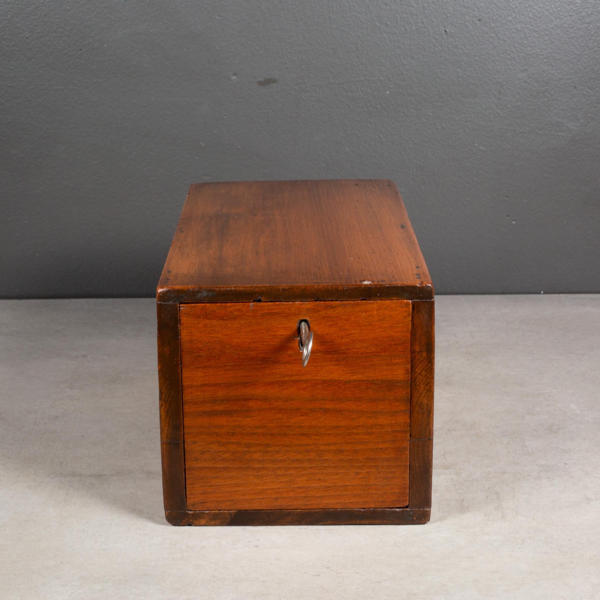 19th Century Signed Mid-19th c. Wooden Lock Box c.1863