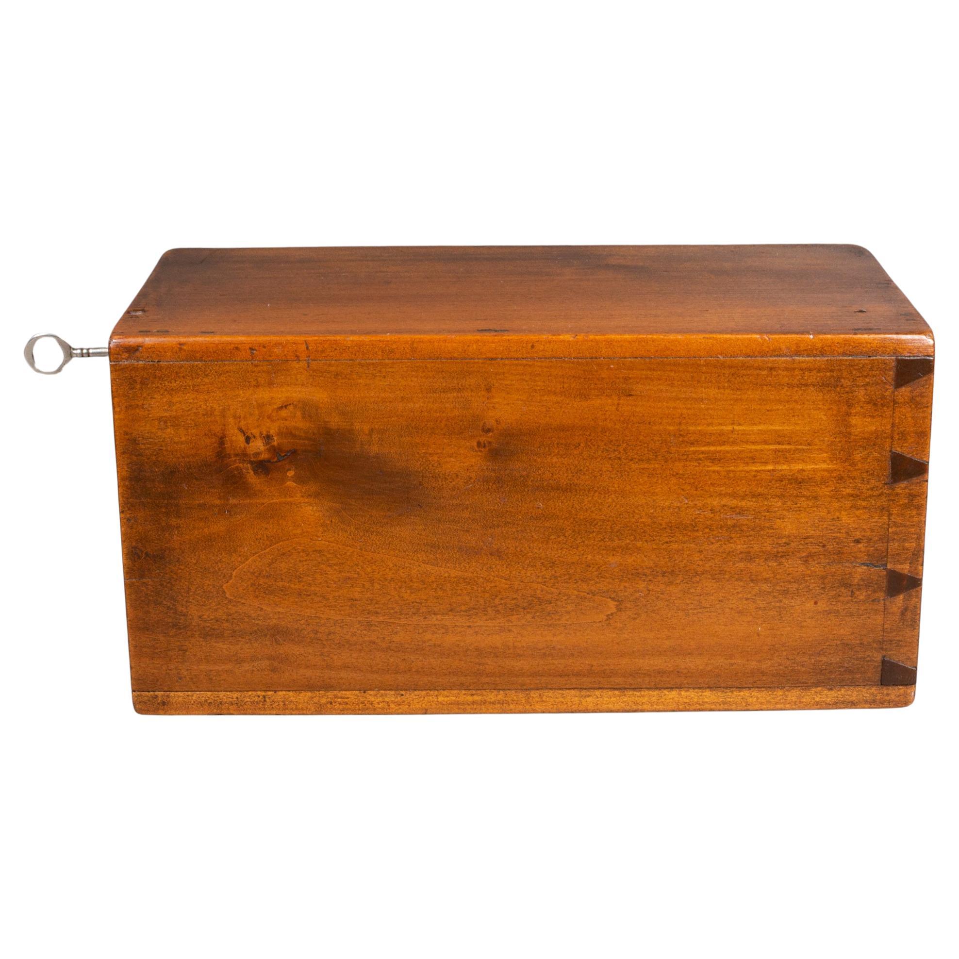 Signed Mid-19th c. Wooden Lock Box c.1863 For Sale