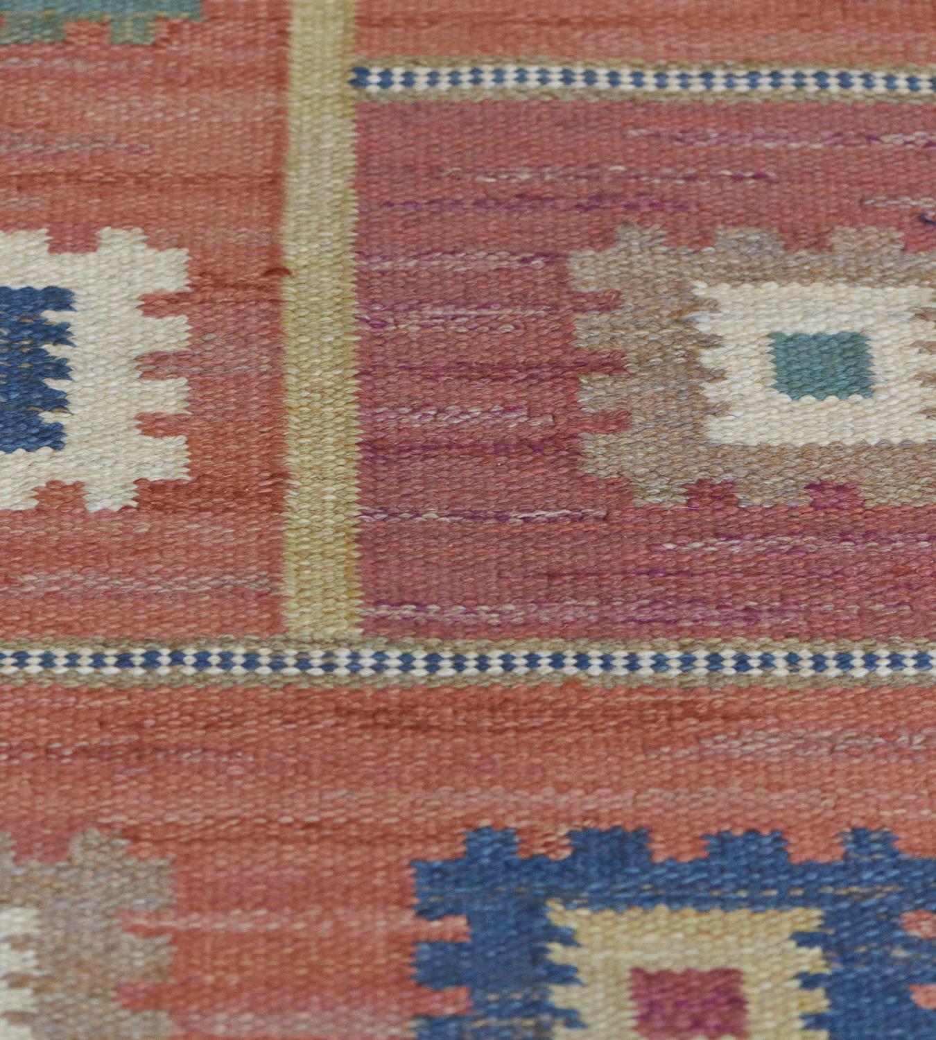 Hand-Woven Signed Mid-20th Century Marta Maas-Fjetterström AB Swedish Rug For Sale