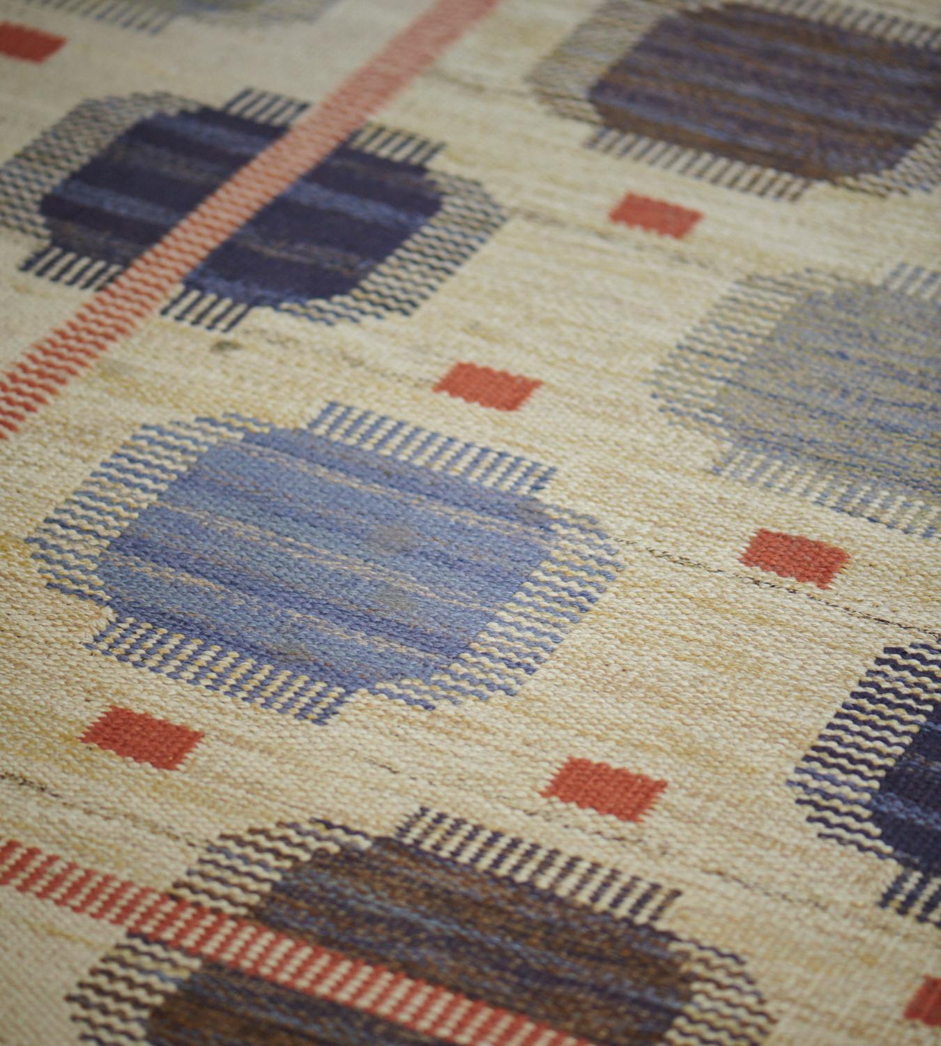 Signed Mid-20th Century Marta Maas-fjetterström Wool Rug In Good Condition In West Hollywood, CA