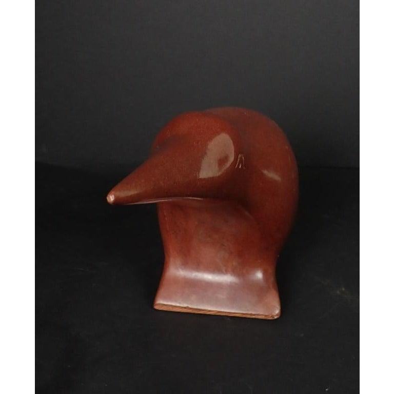 Signed Midcentury Carved Red Marble Kiwi Bird Sculpture At 1stdibs