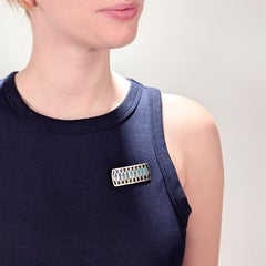 Signed Mid-Century Danish Modern Poul Warmind Sterling Silver & Enamel Brooch