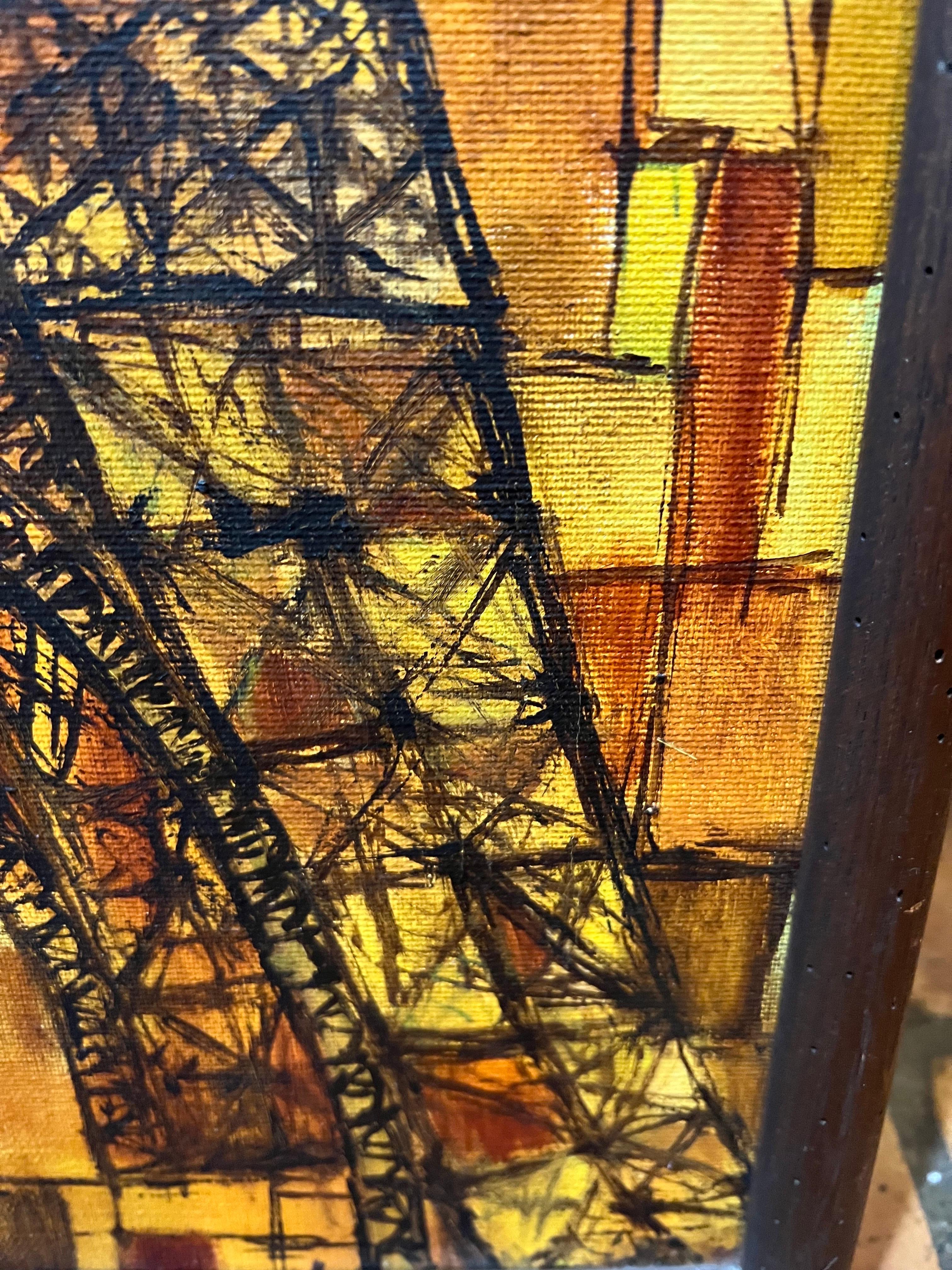 Signed Mid Century Eiffel Tower Painting by Joseph L. Klein  For Sale 6
