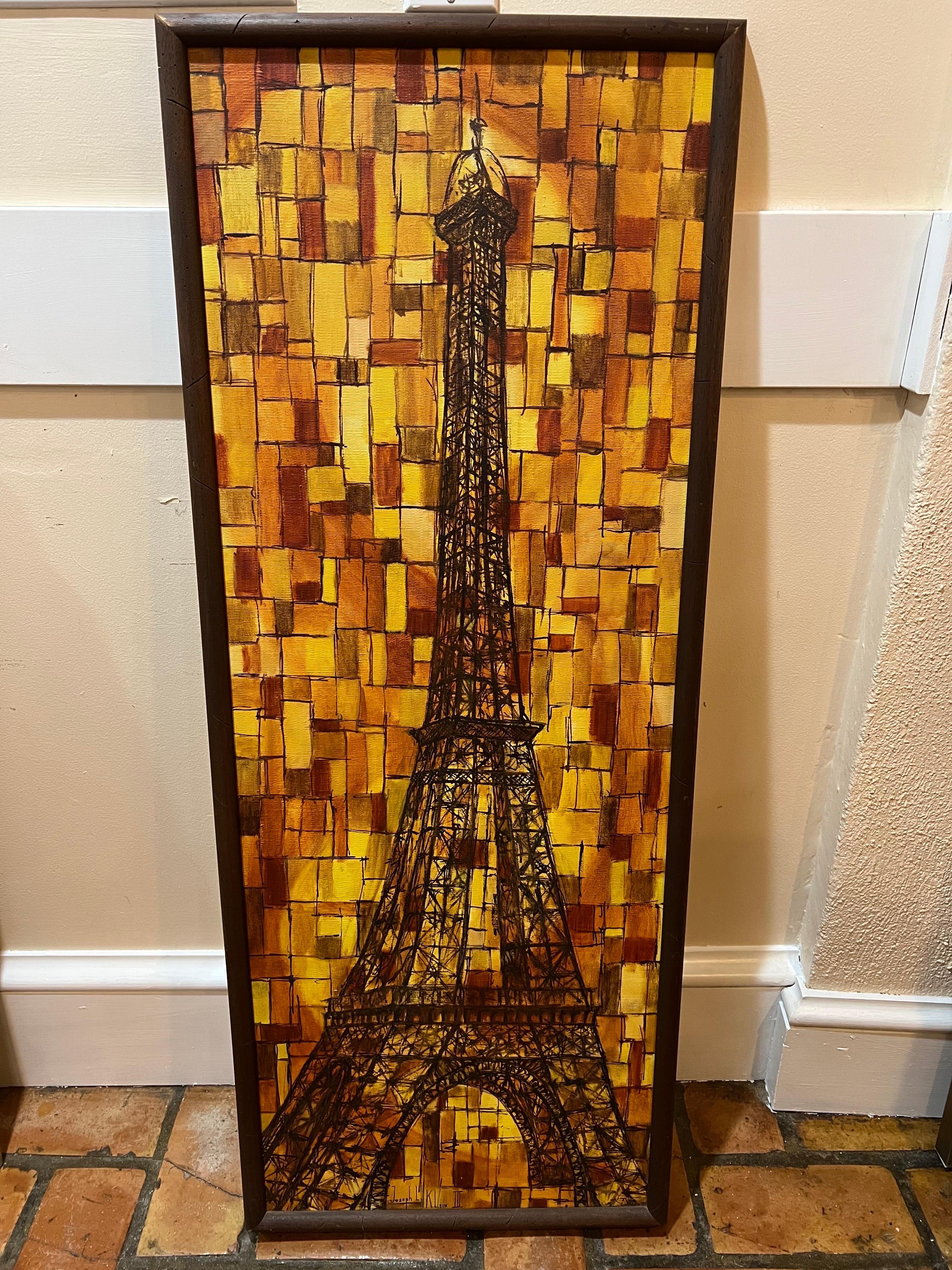 Eiffelturm-Gemälde aus der Mitte des Jahrhunderts von Joseph L. Klein  im Zustand „Gut“ im Angebot in Redding, CT