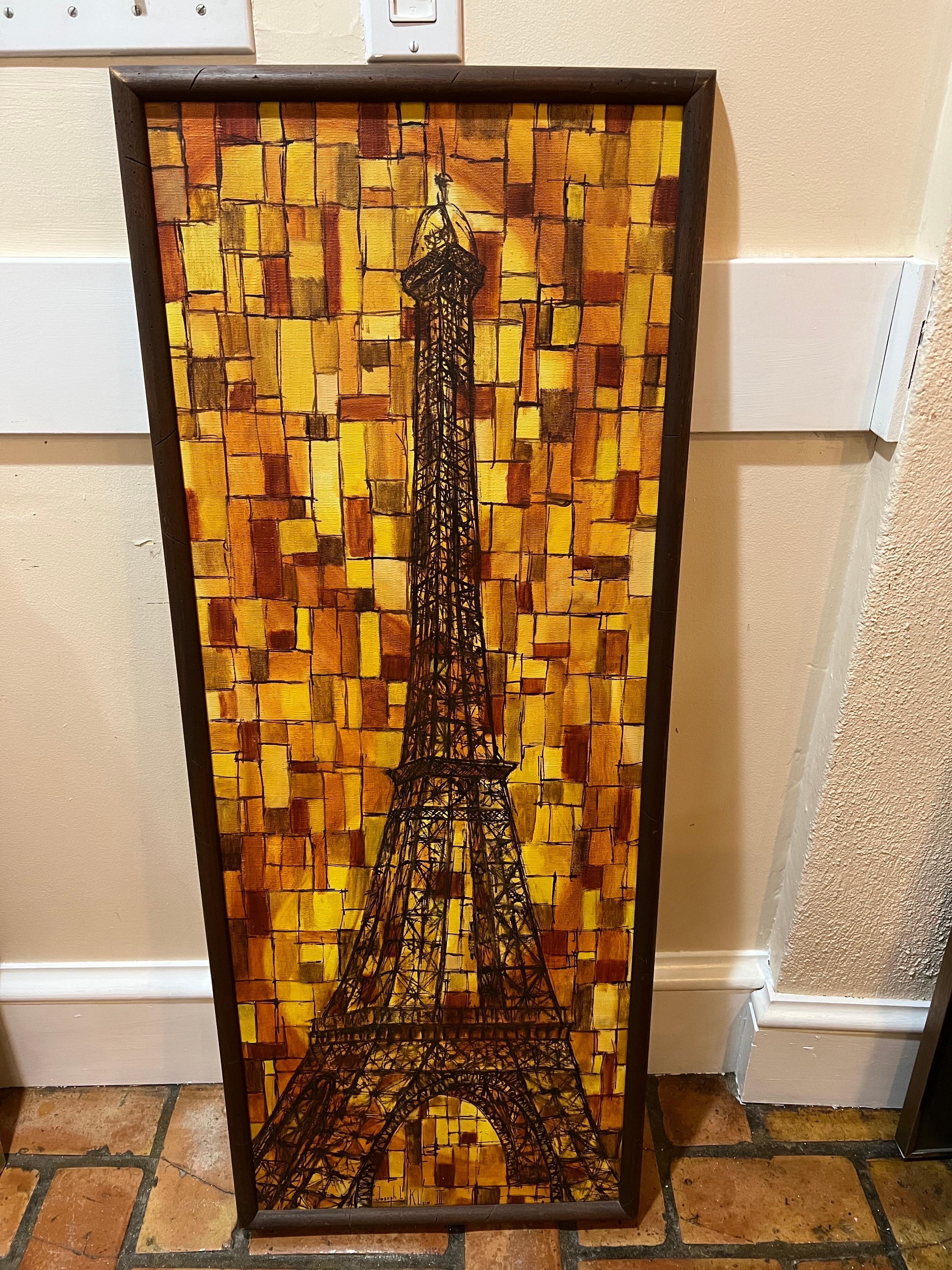 Eiffelturm-Gemälde aus der Mitte des Jahrhunderts von Joseph L. Klein  (Mitte des 20. Jahrhunderts) im Angebot