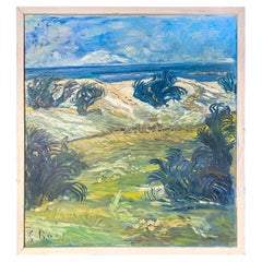 Signed Mid-Century French Impressionist Painting in Wood Frame