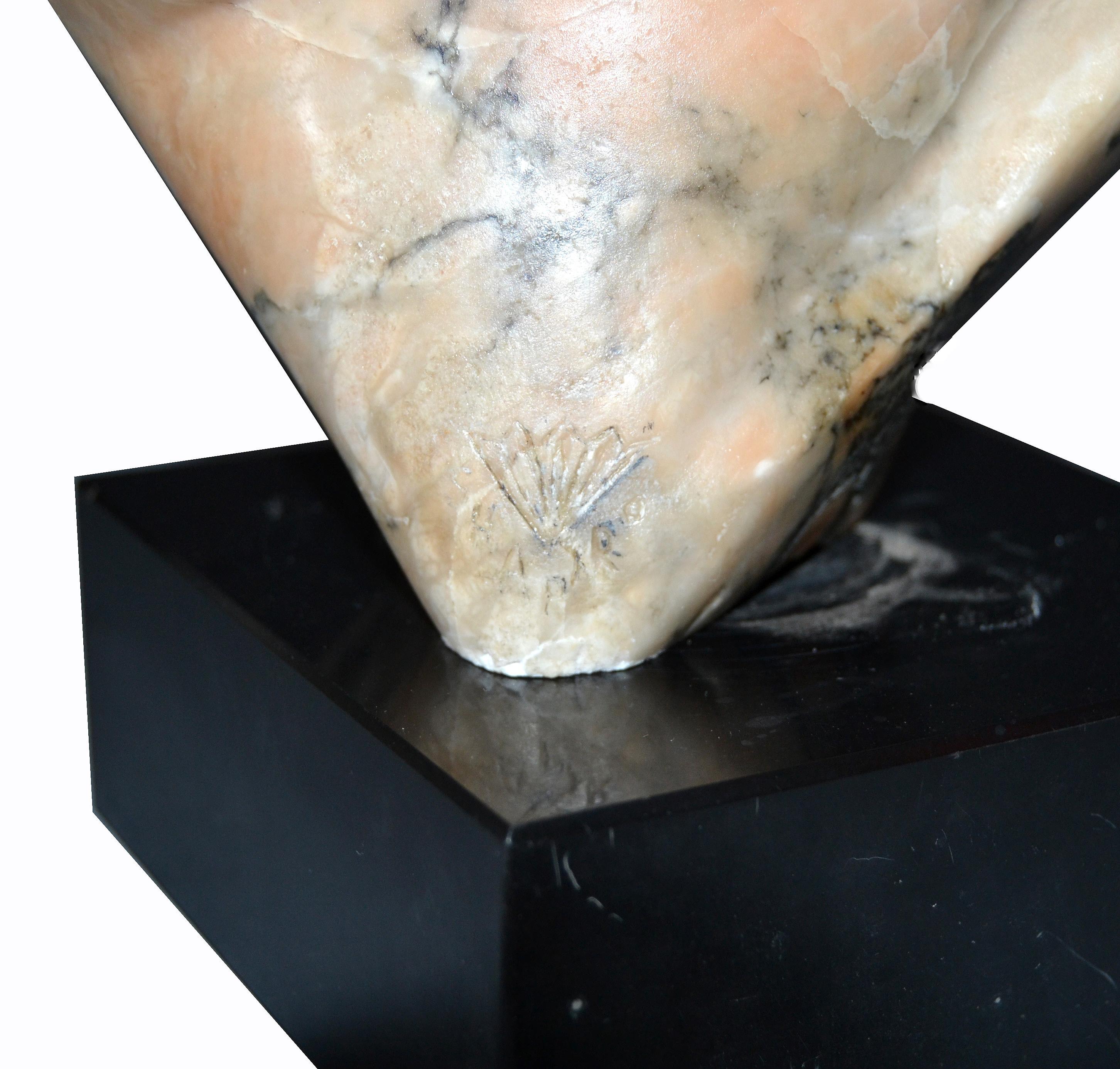 Signed Mid-Century Modern Abstract Marble Sculpture by Shapiro 5
