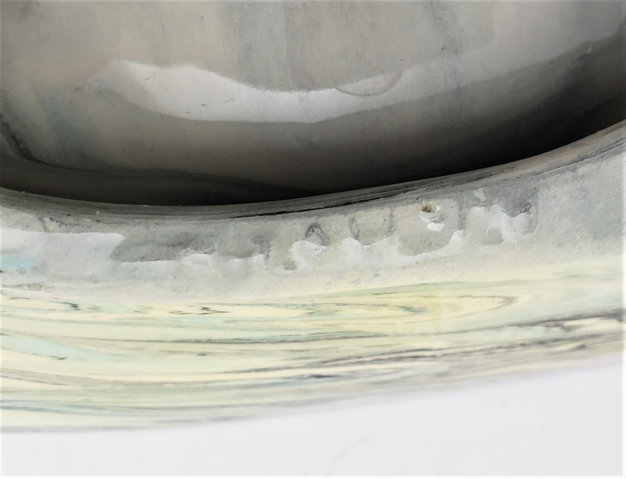 Signed Mid-Century Modern Biomorphic Shaped Ceramic Ashtray with Swirled Glaze For Sale 7