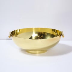 Signed Mid-Century Modern Brass Bowl by Tommi Parzinger for Dorlyn Silversmiths