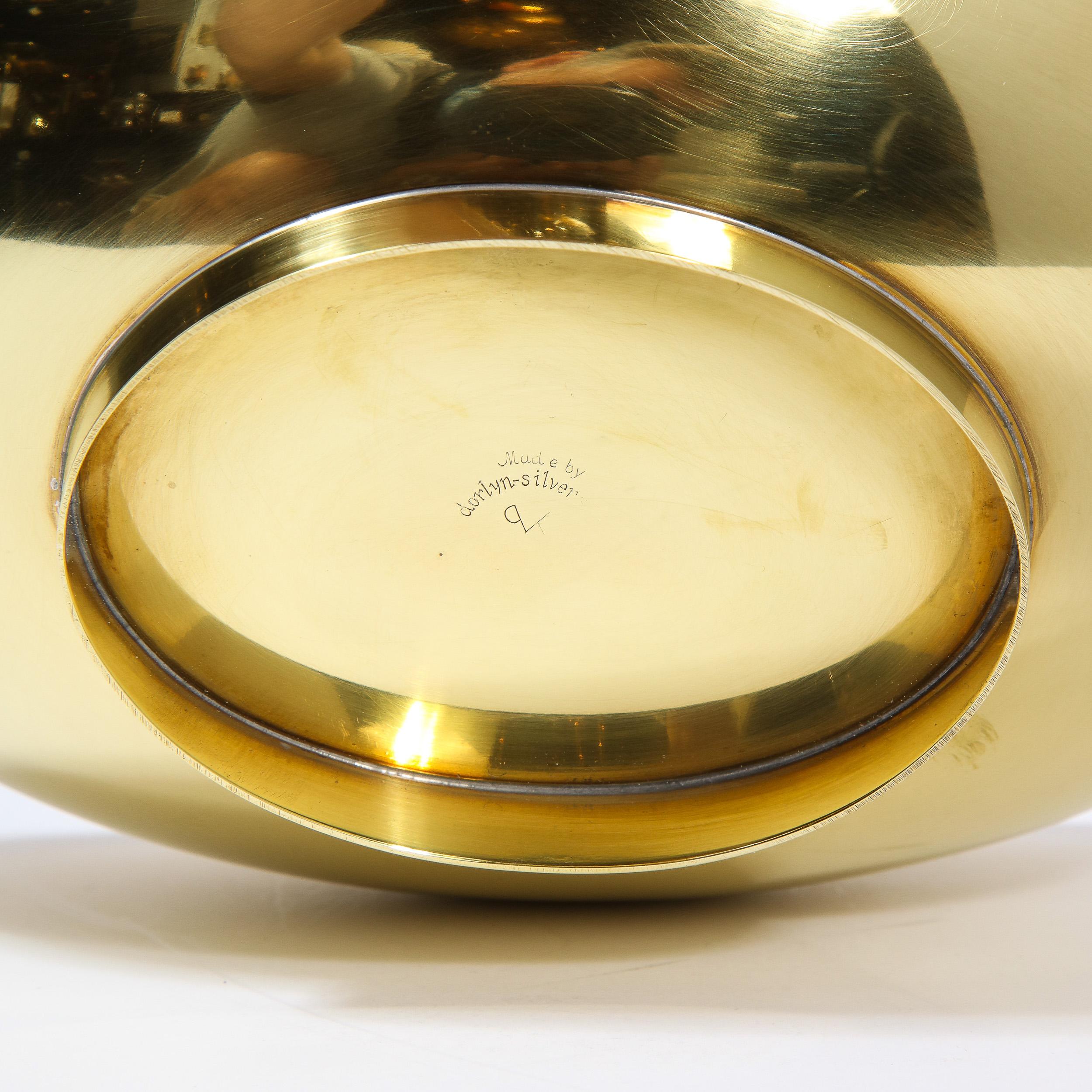Signed Mid-Century Modern Brass Bowl by Tommi Parzinger for Dorlyn Silversmiths For Sale 1