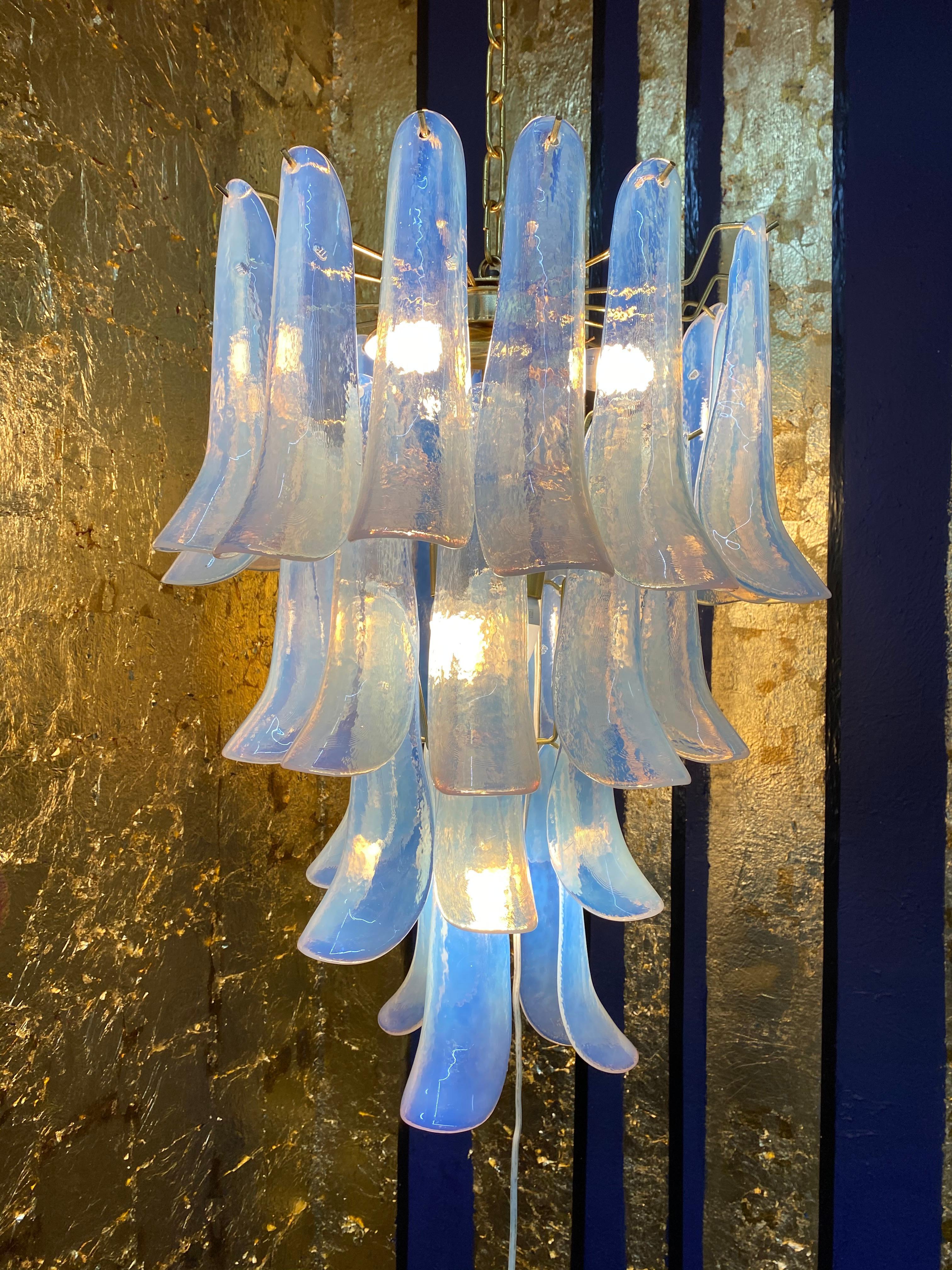 Signed Mid-Century Modern Chandelier by La Murrina in Opalescent Murano Glass 4