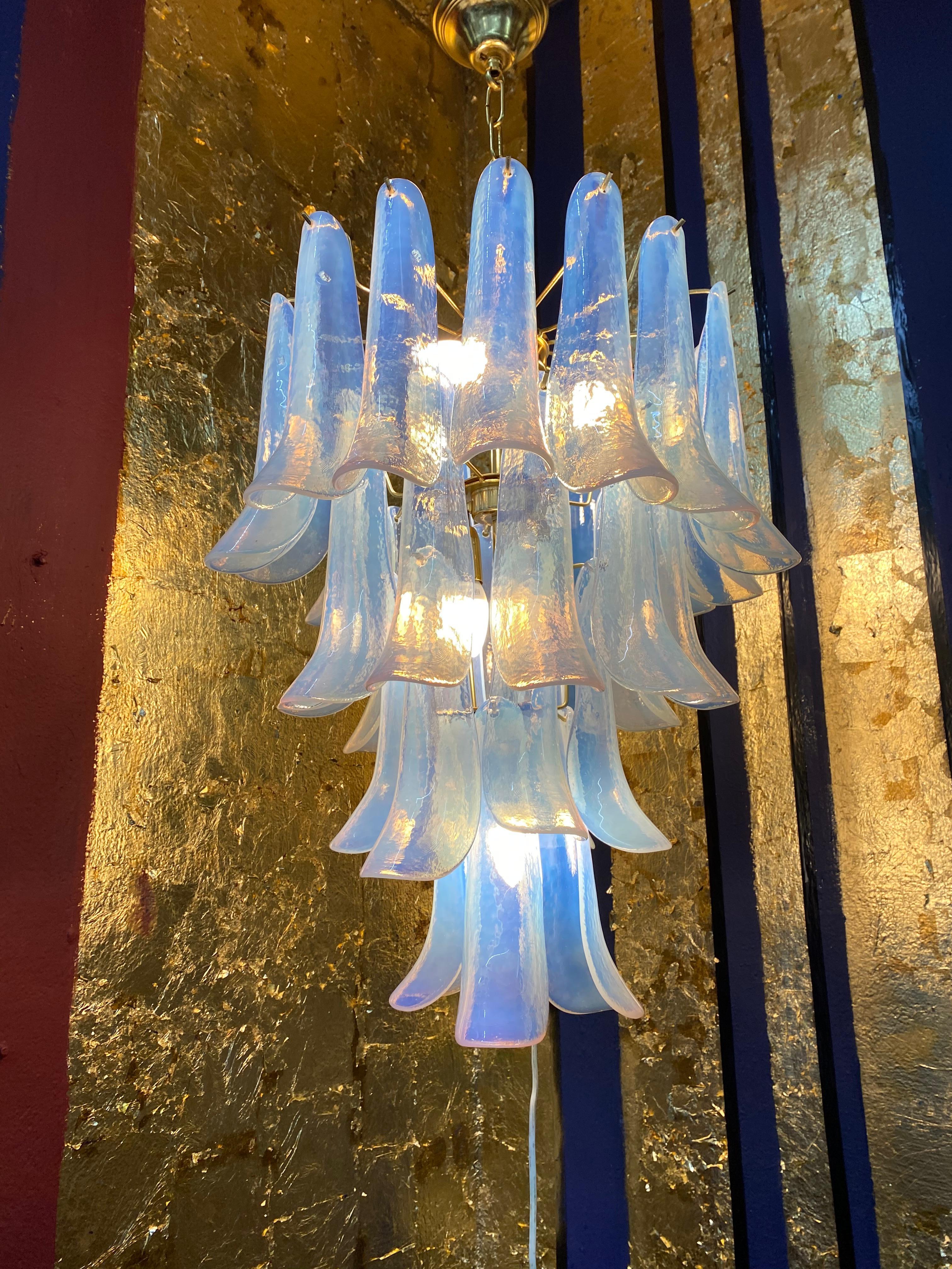 Signed Mid-Century Modern Chandelier by La Murrina in Opalescent Murano Glass 1
