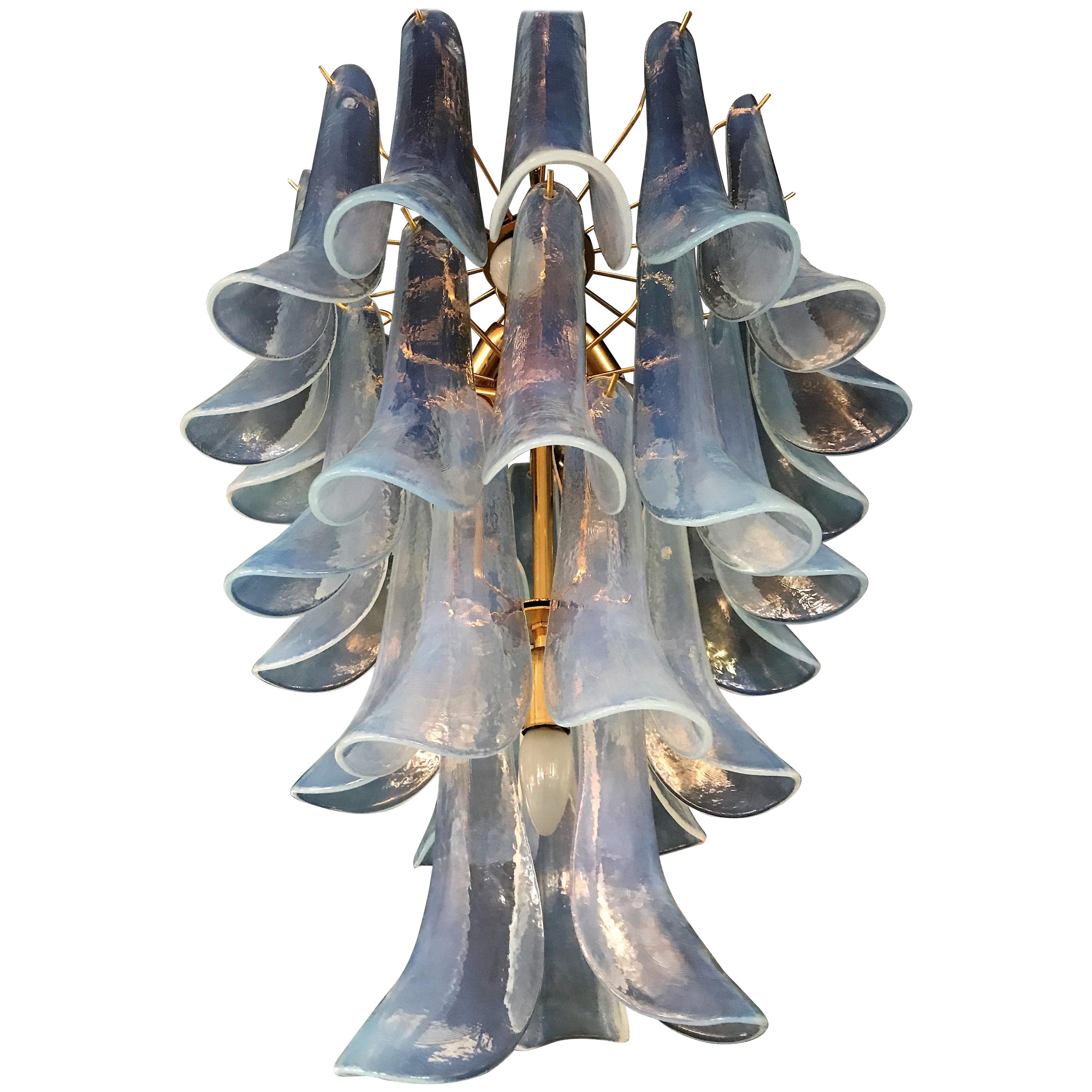 Signed Mid-Century Modern Chandelier by La Murrina in Opalescent Murano Glass