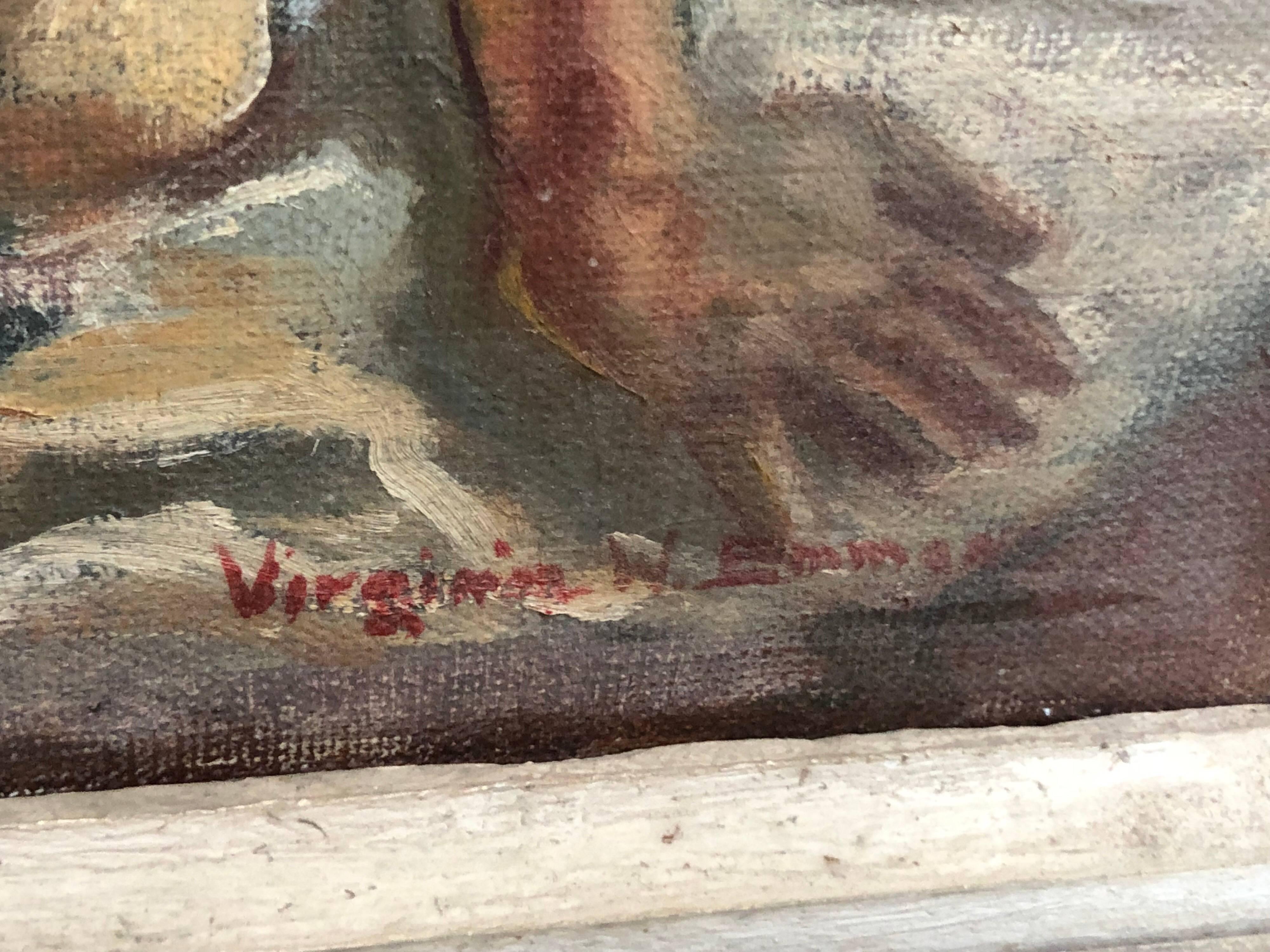 Signed Mid-Century Modern Nude by Virginia Emmons 3