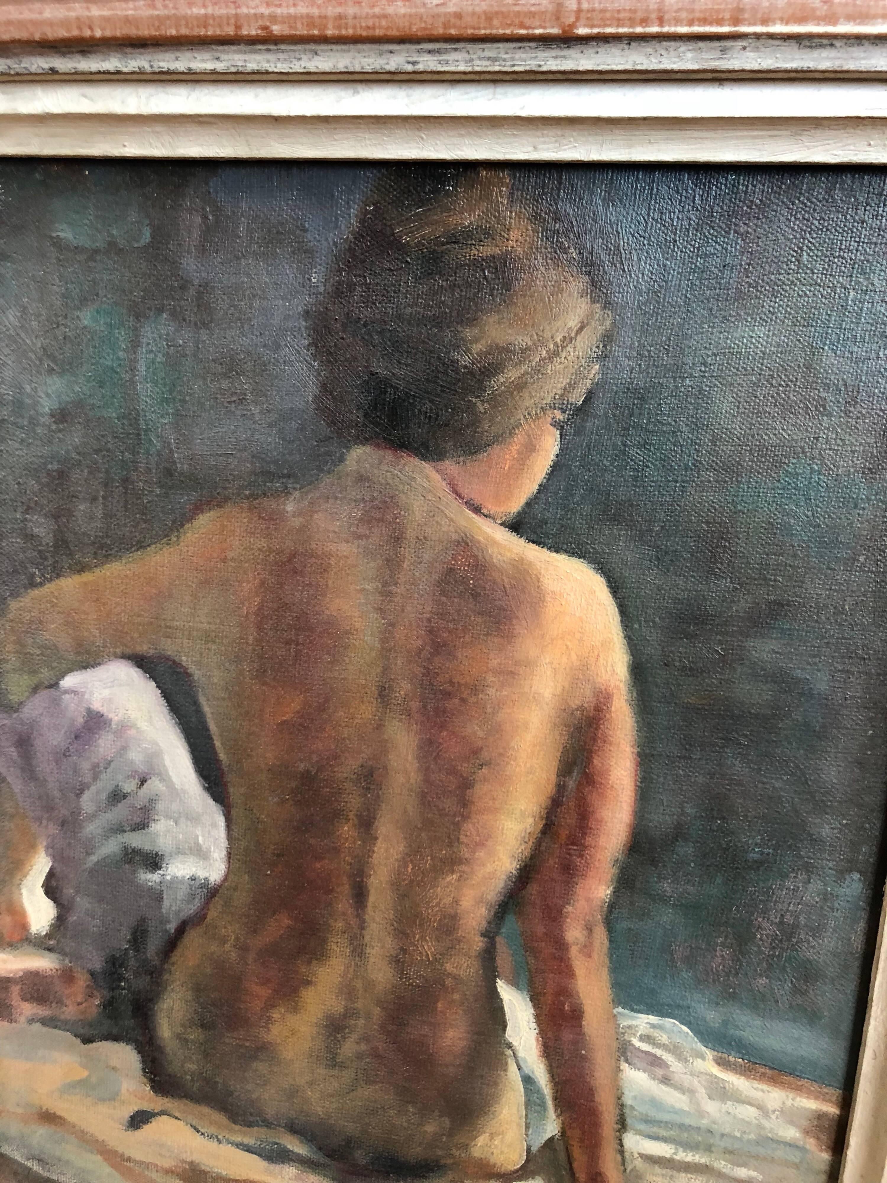 Mid-20th Century Signed Mid-Century Modern Nude by Virginia Emmons