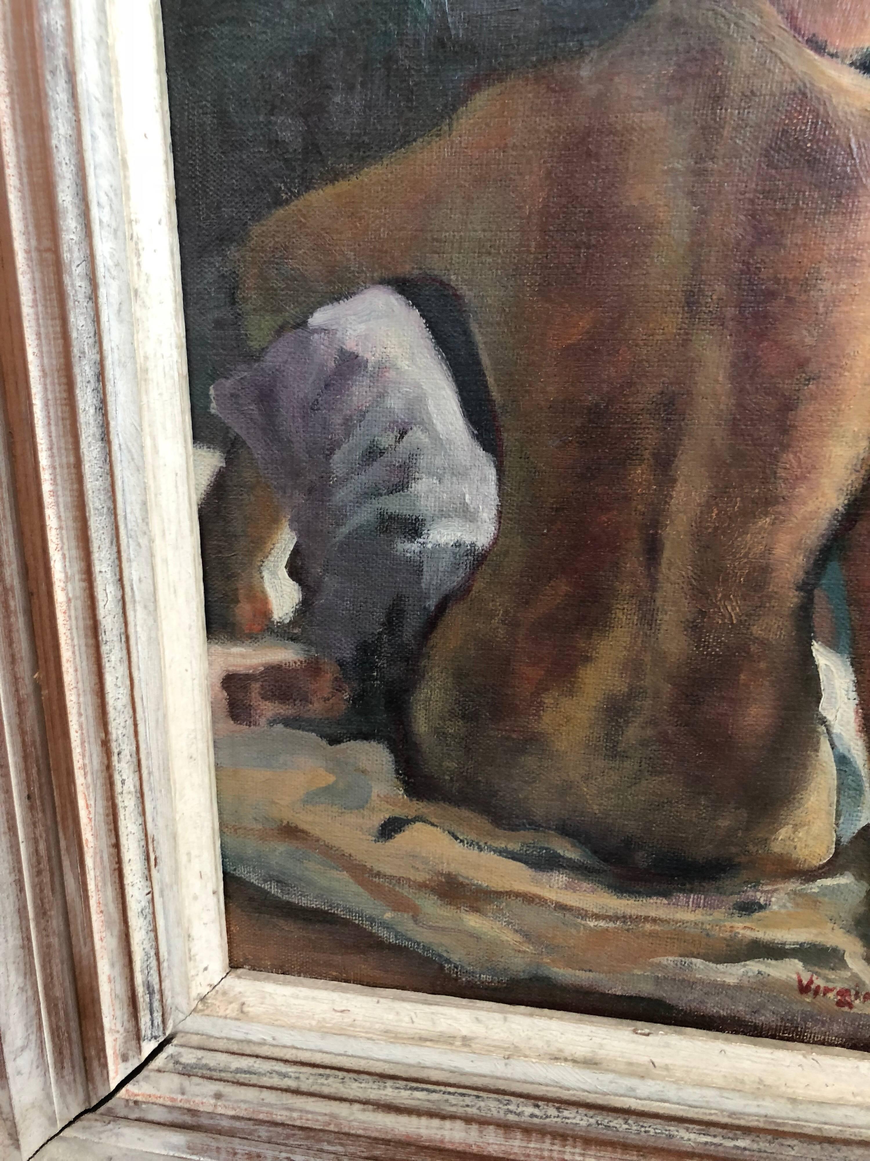 Signed Mid-Century Modern Nude by Virginia Emmons 1