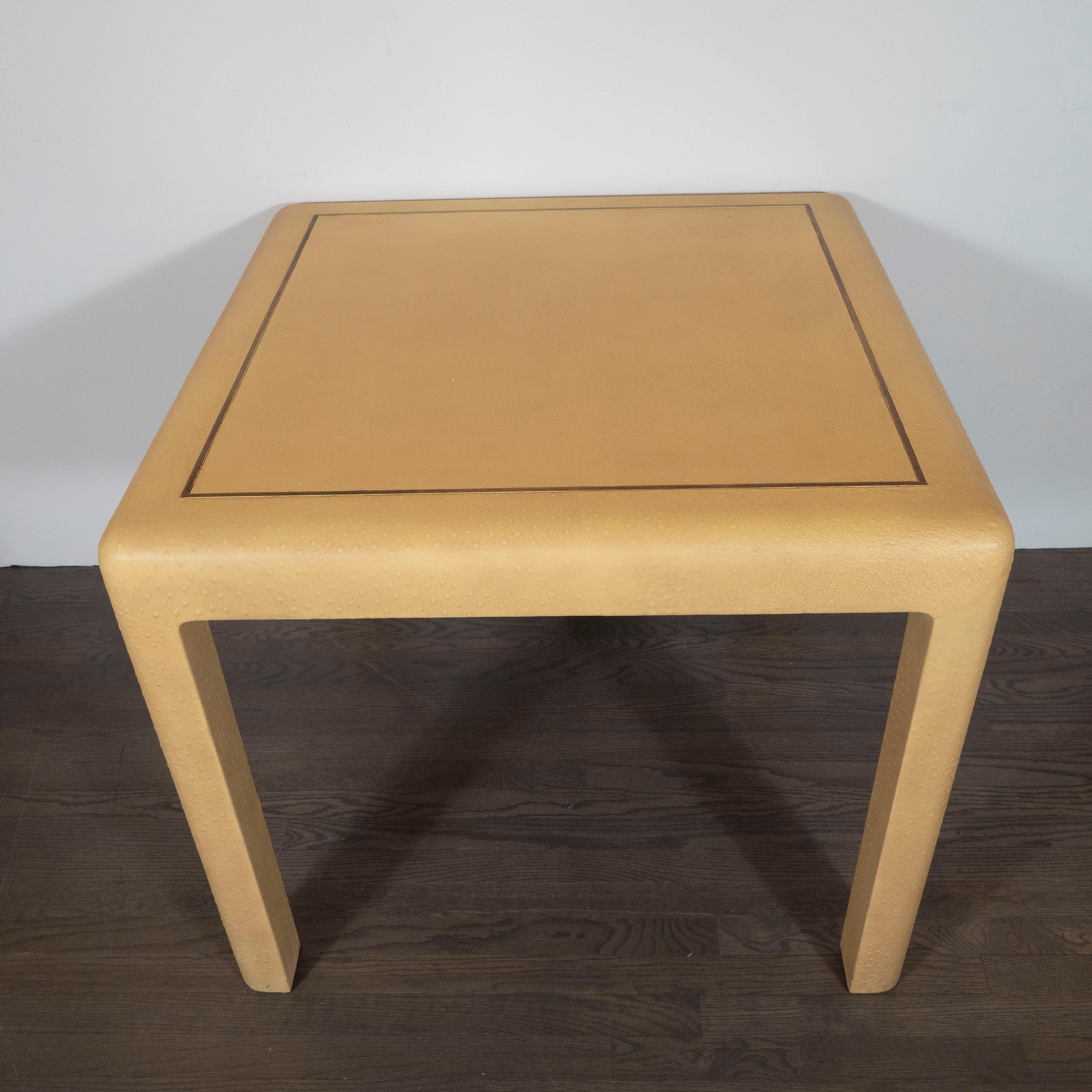 American Signed Mid-Century Modern Ostrich Game Table in Ostrich by Karl Springer