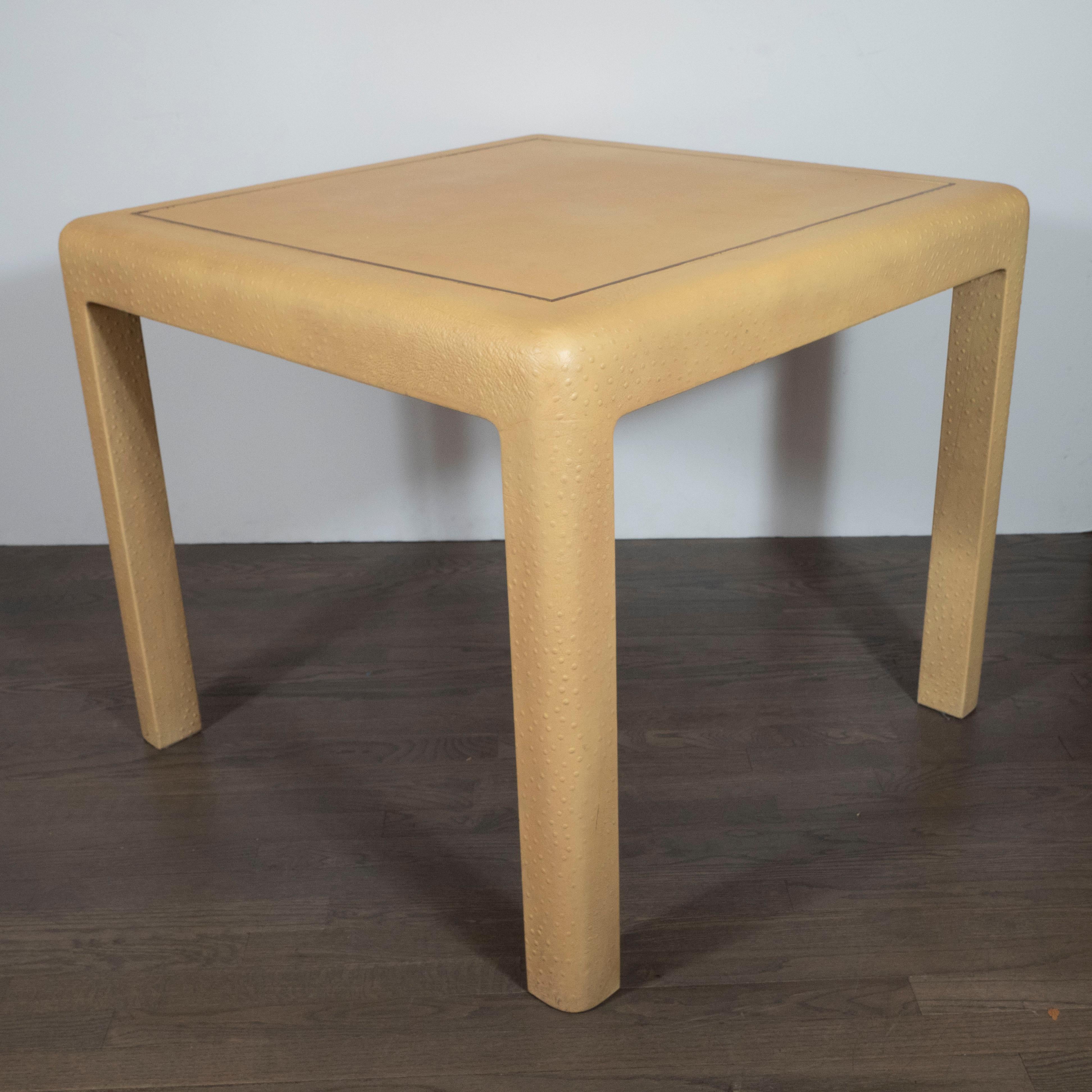 Late 20th Century Signed Mid-Century Modern Ostrich Game Table in Ostrich by Karl Springer