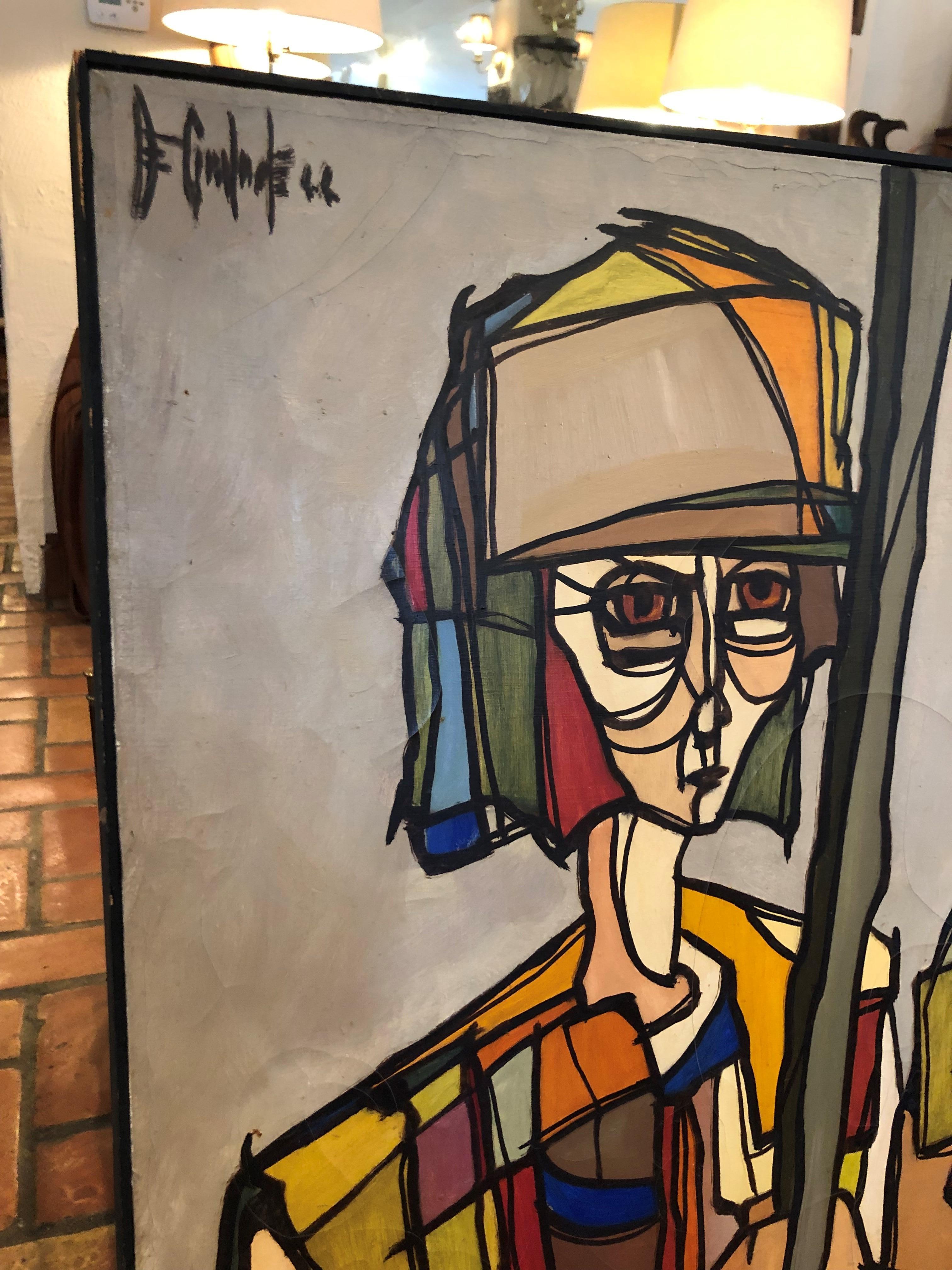Signed Mid-Century Modern Picasso Style Painting 10