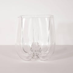 Signed Mid-Century Modern Sculptural Translucent Vase by Orrefors Sweden