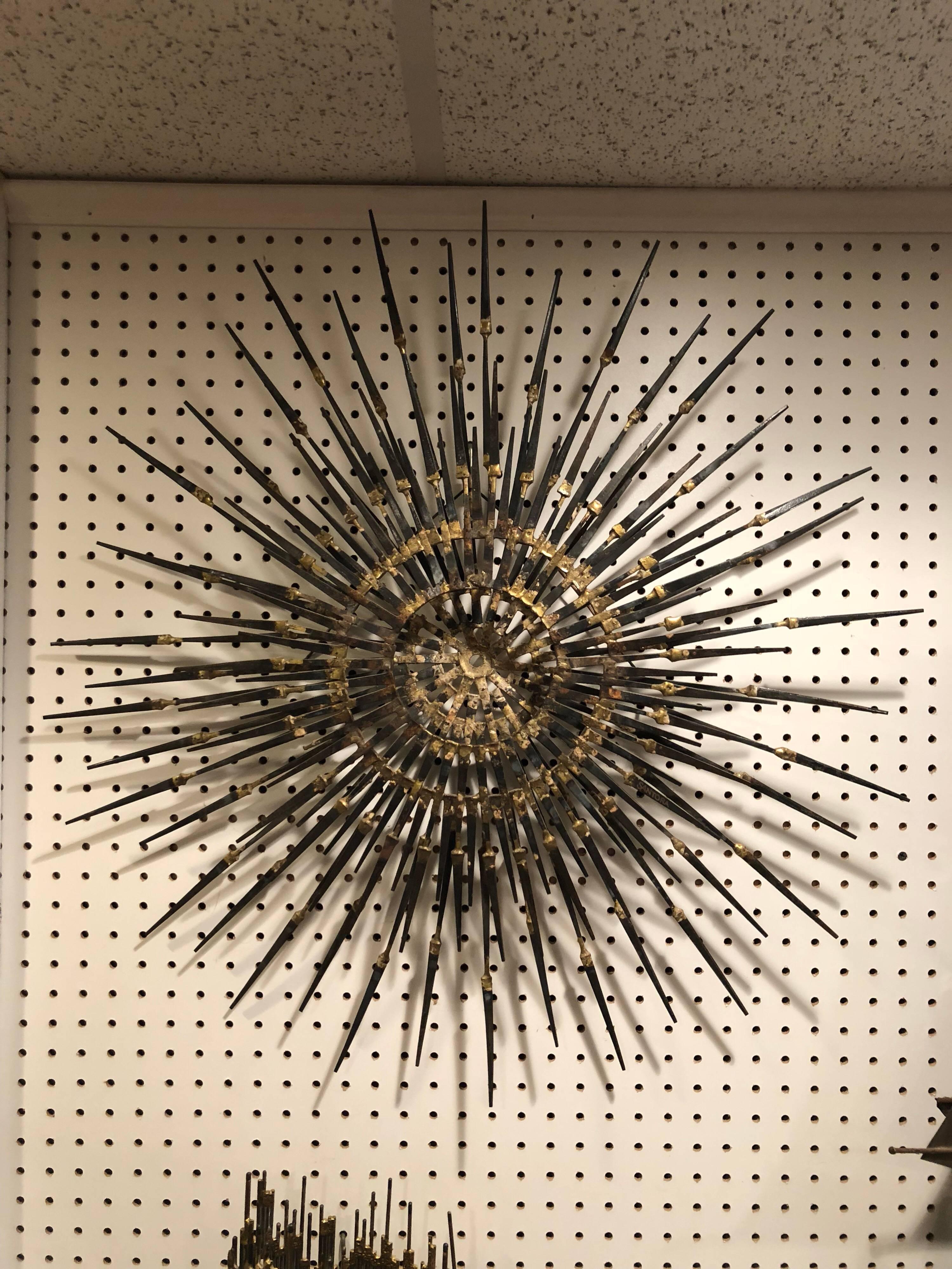 Metal Signed Mid-Century Modern Starburst Sculpture