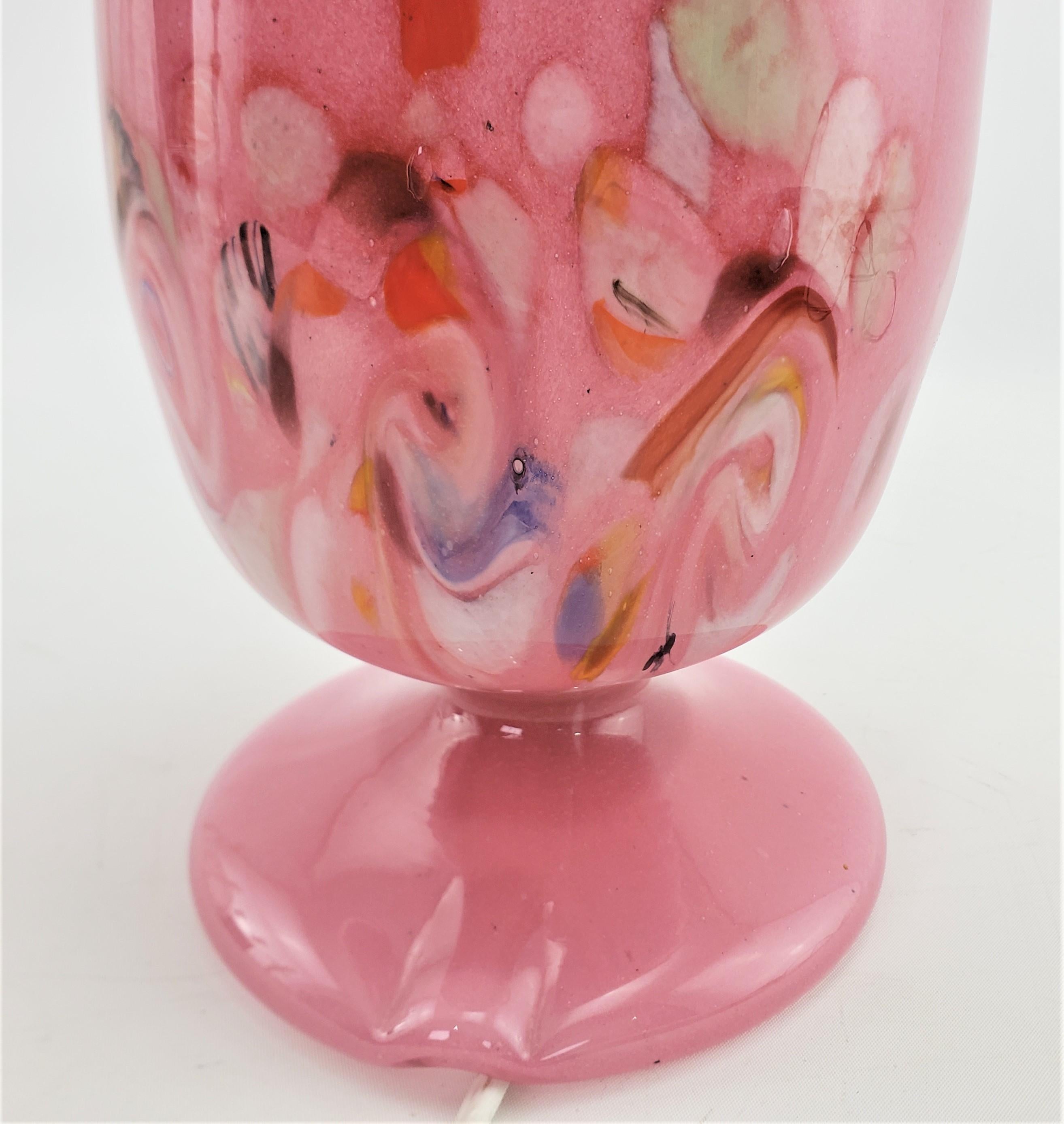 Lampe de table ou lampe d'appoint tulipe en verre d'art écossais Vasart signée, mi-siècle moderne en vente 8