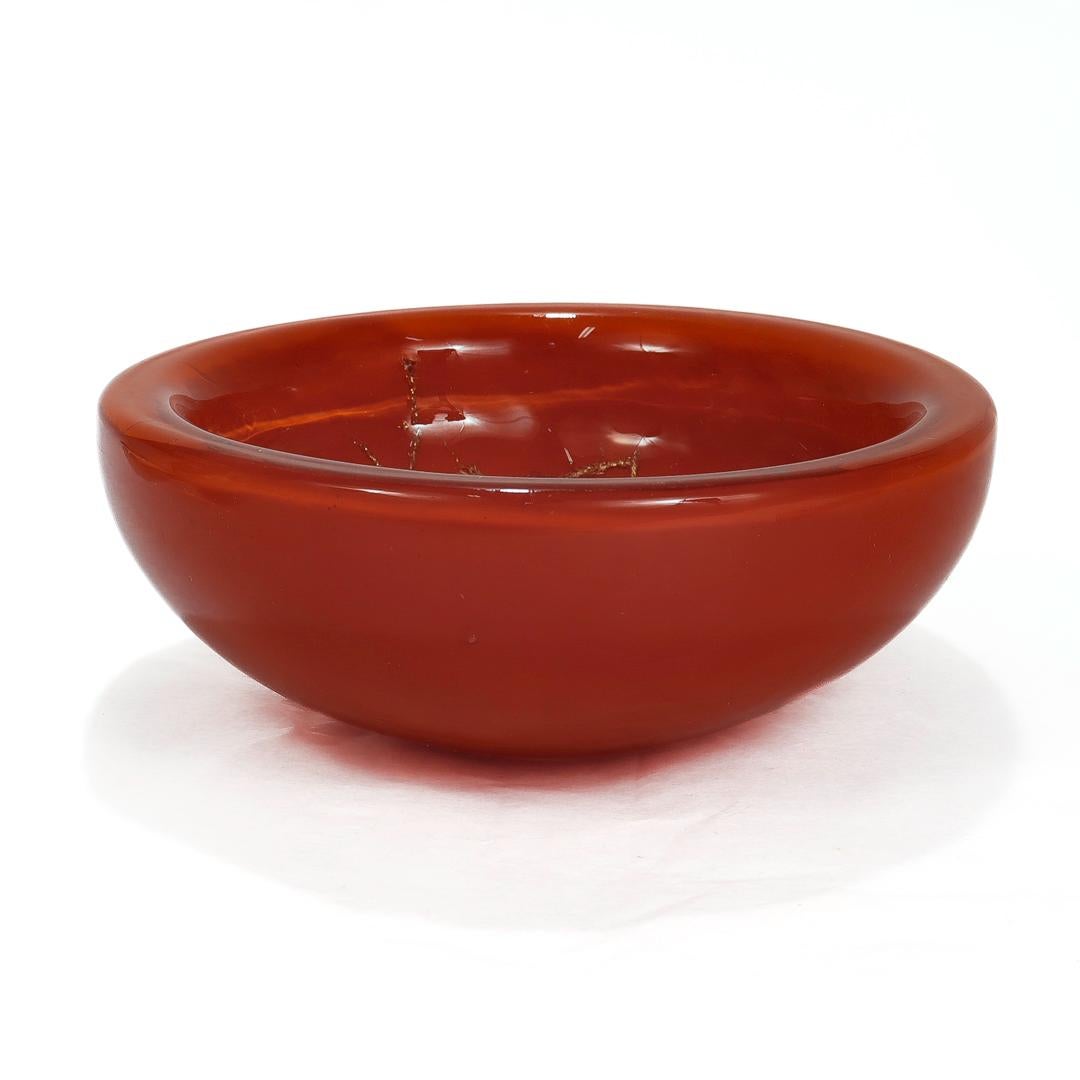 Mid-20th Century Signed Mid-Century Murano Glass Giaue Bowl by Toni Zuccheri for Venini For Sale
