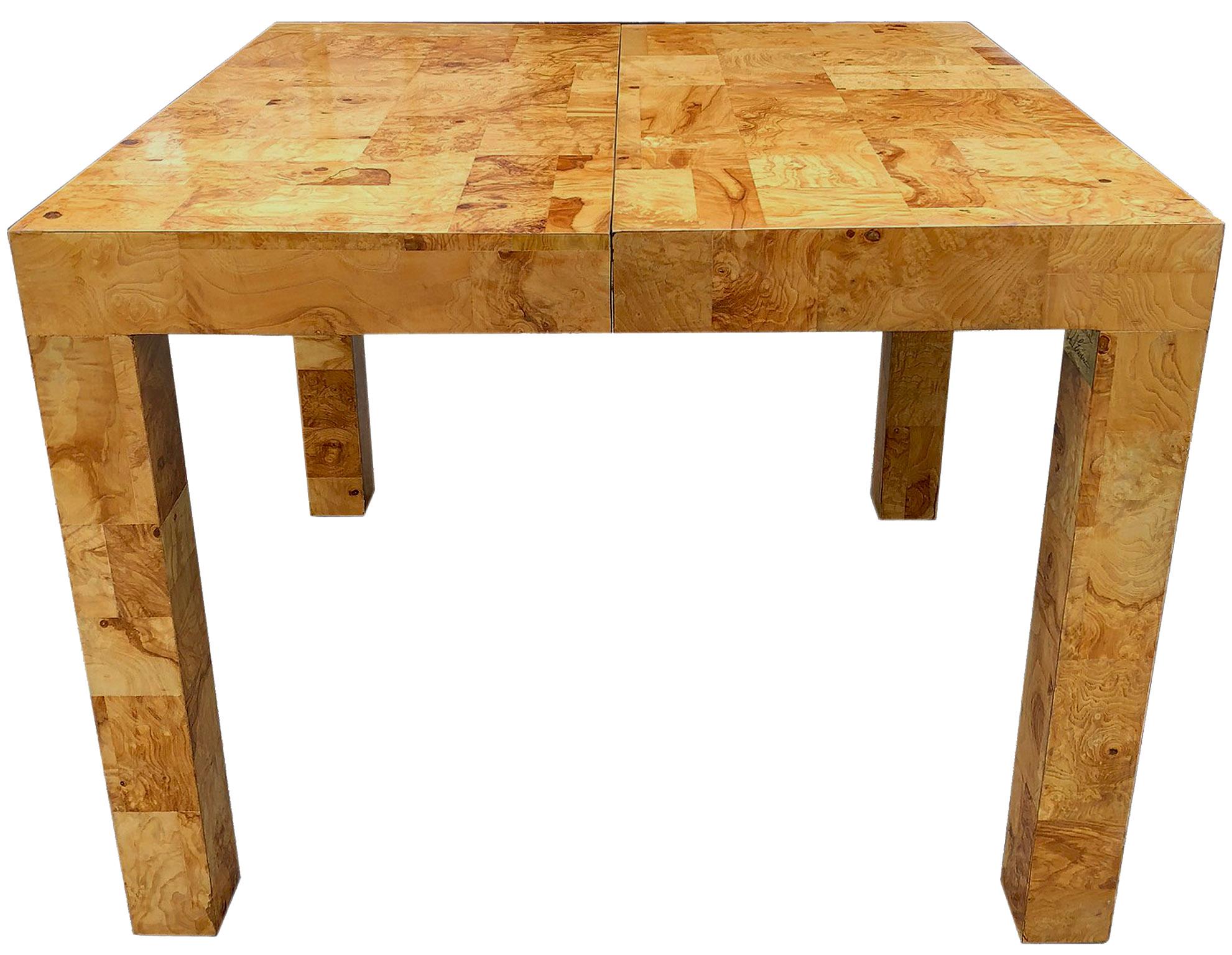Signed Mid-Century Paul Evans Burl Patchwork Dining Table In Excellent Condition In BROOKLYN, NY