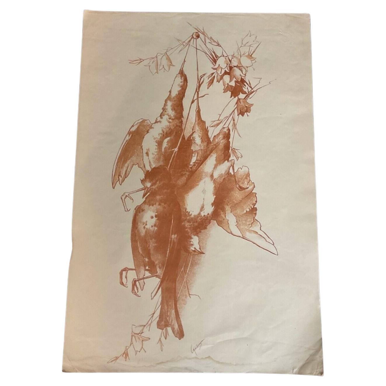 Signierte Stillleben-Radierung von Herrn Langer aus der Jahrhundertmitte, 1940er Jahre - 2Y577