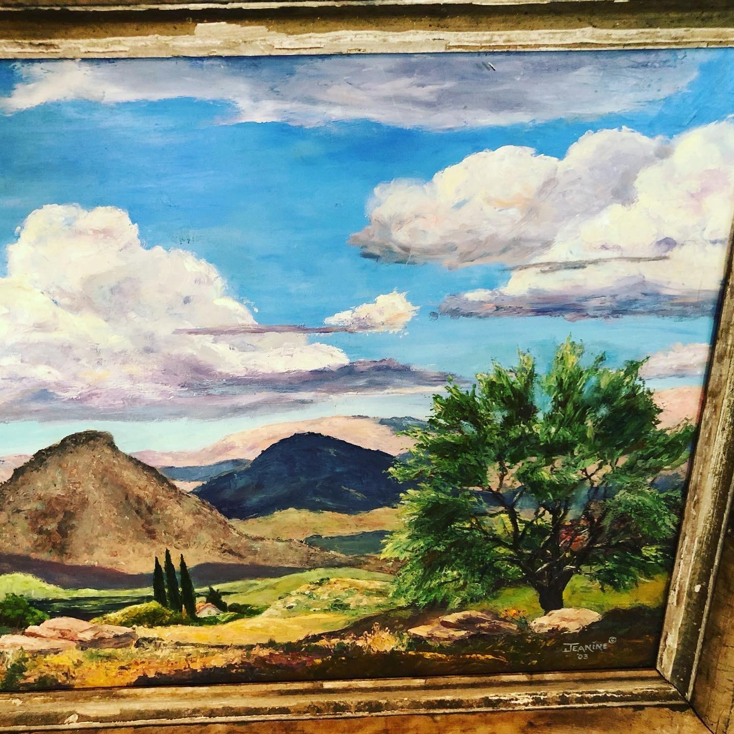 Large Signed Southwestern Desert Landscape Painting In Good Condition For Sale In Redding, CT
