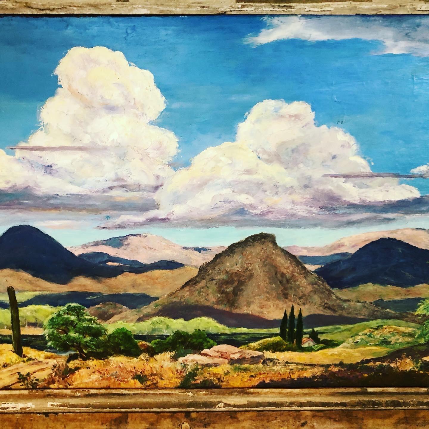 Canvas Large Signed Southwestern Desert Landscape Painting For Sale