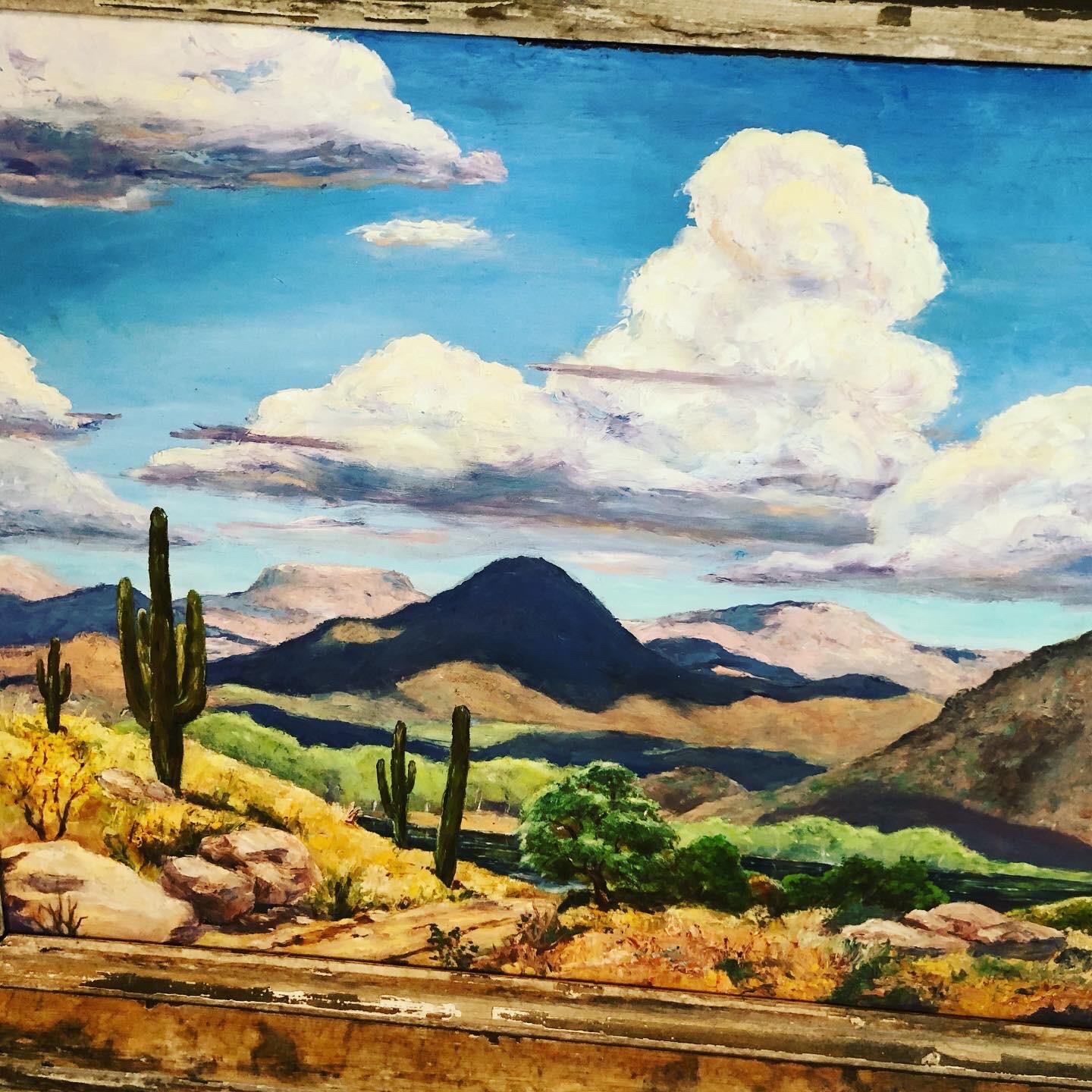Large Signed Southwestern Desert Landscape Painting For Sale 1