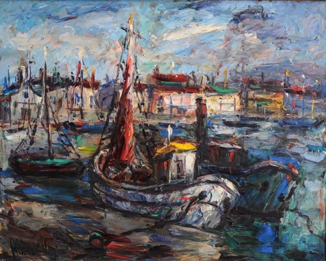 Oil on canvas signed and dated 1962.
  