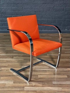 Signed Mies Van Der Rohe “Brno” Steel Chair for Knoll