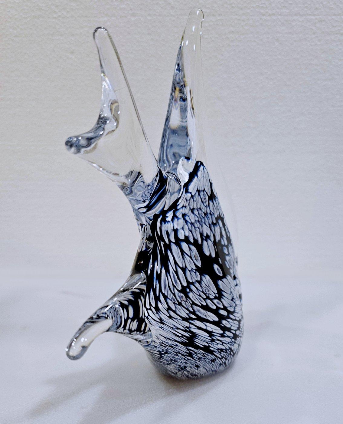 Escultura de pez de vidrio con infusión de Millefiori firmada por Josef Marcolin, etiqueta original Otro en venta