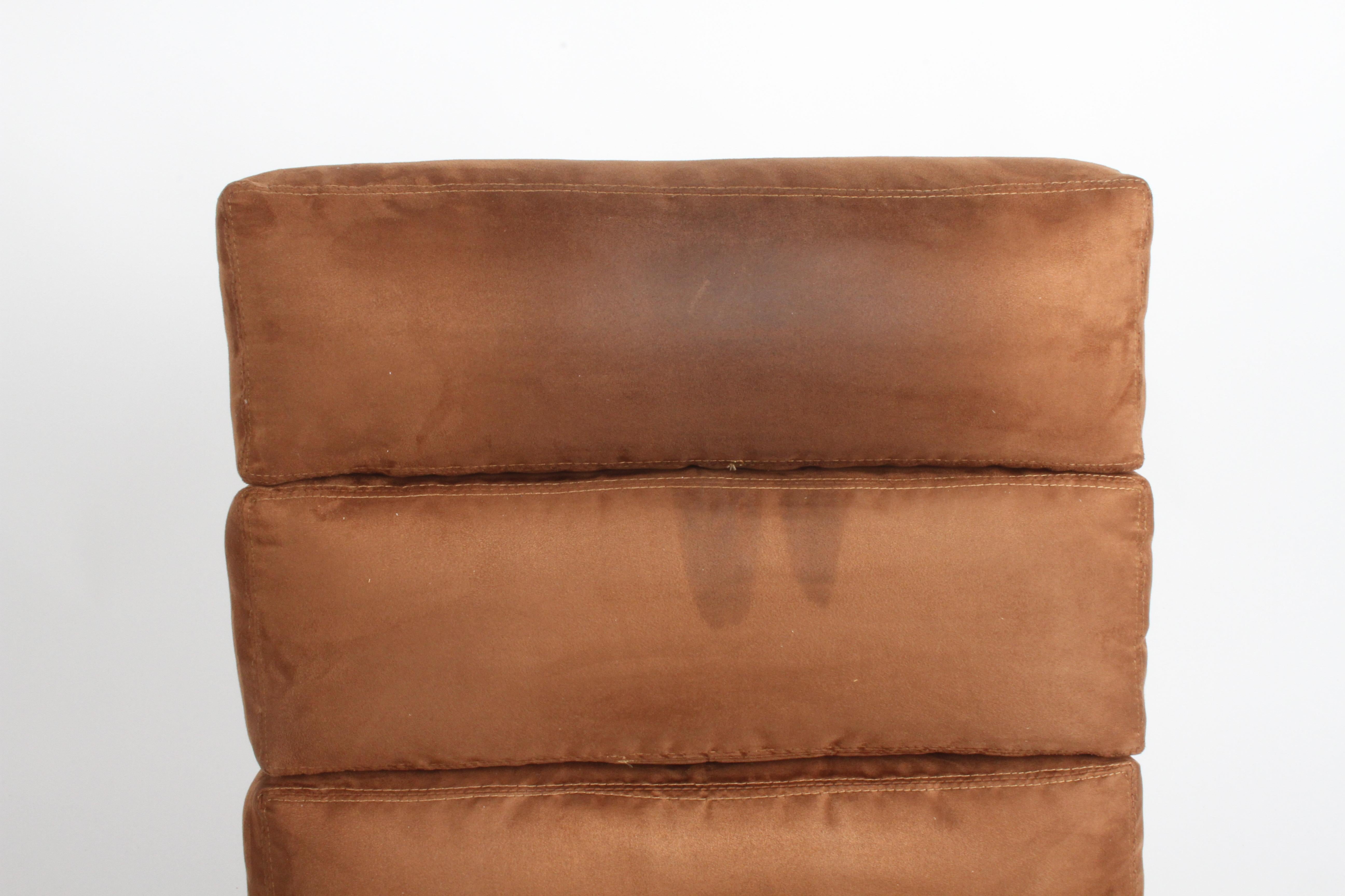 Signed Milo Baughman Chrome & Brown Suede Lounge Recliner for Thayer-Coggin 1976 4