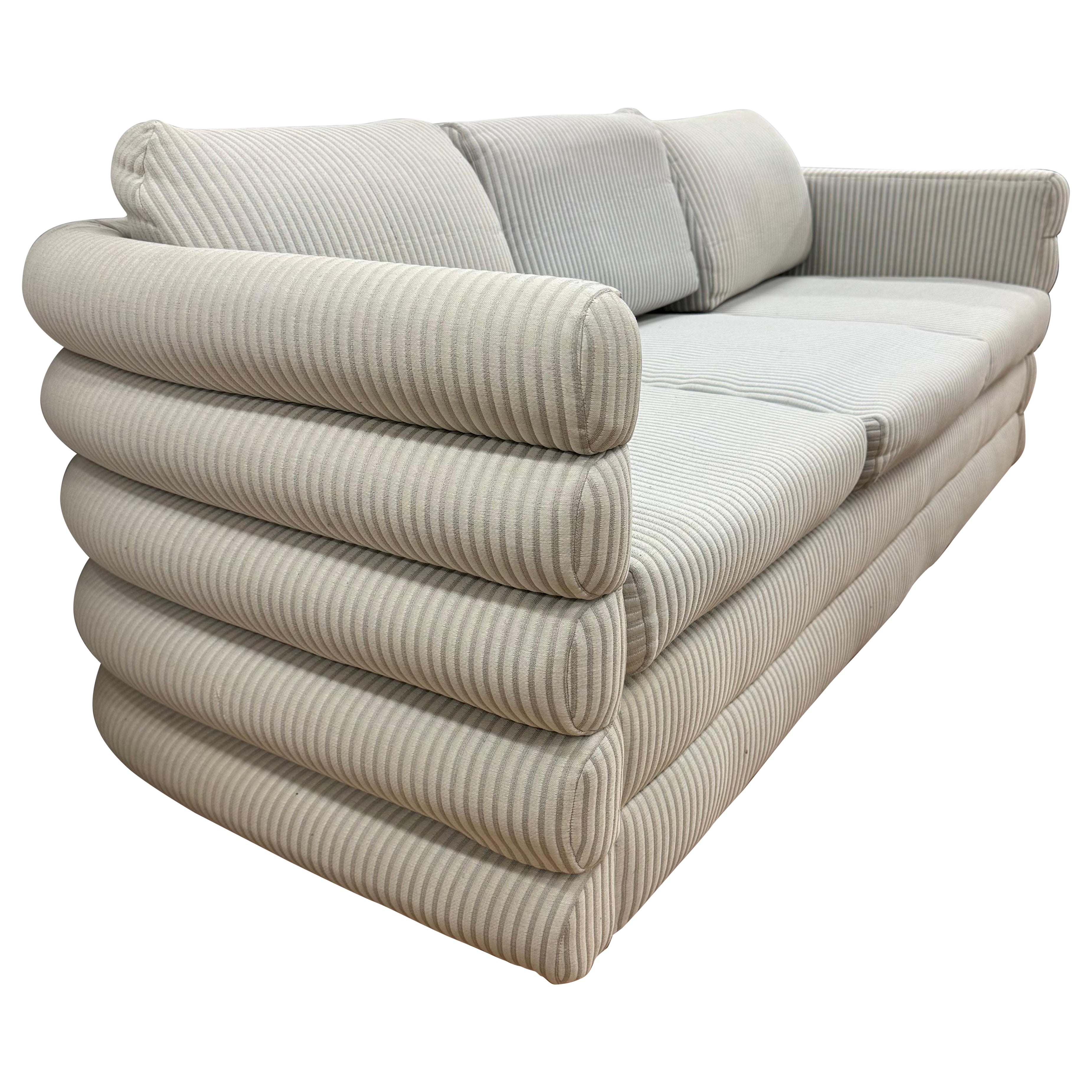 Signed Milo Baughman for Thayer Coggin USA Designed Mid Century Modern Sofa 77" For Sale