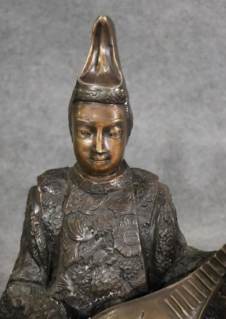 Bronze sculpture of musician on a marble base. Beautiful detail, signed Ming.
Please confirm location NY or NJ.