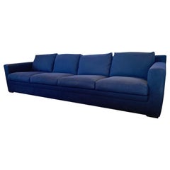 Signé Minotti Made in Italy Extra Long Navy Blue Floating Sofa