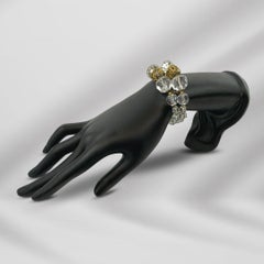 Signed Miriam Haskell Clear Lucite Vintage Adjustable Cuff Bracelet