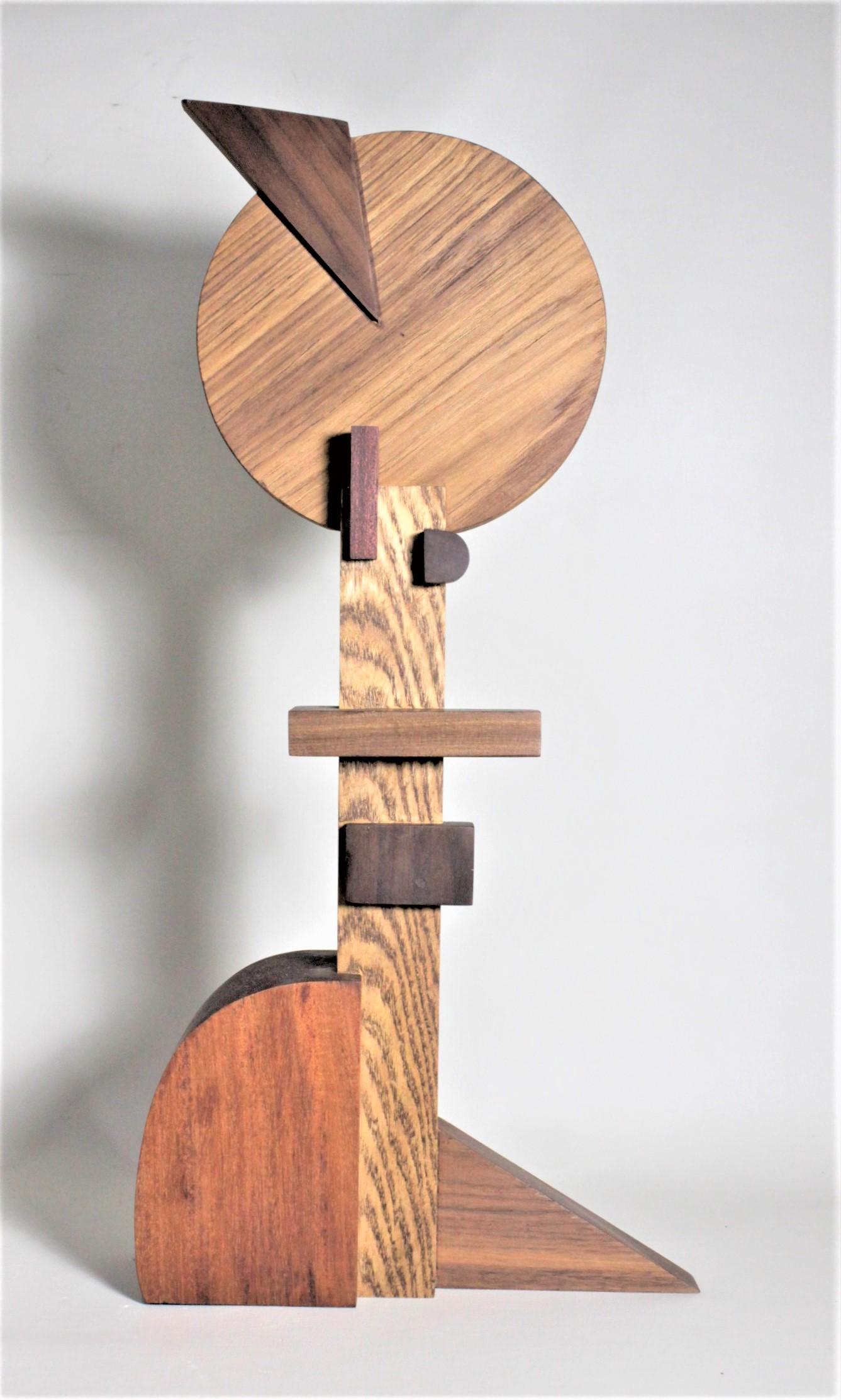 Signed Modern Abstract Constructivist Styled Wooden Sculpture For Sale 3