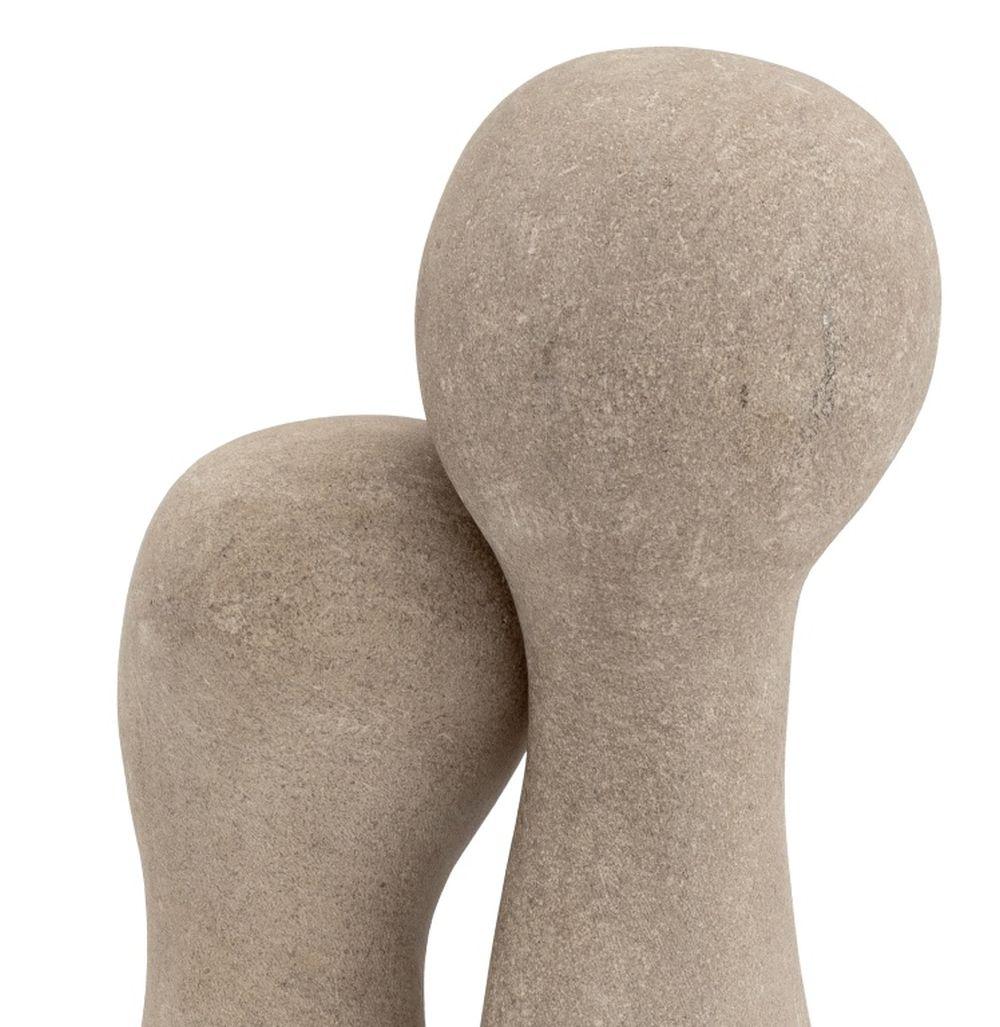 Signed Modern Abstract Composite Stone Sculpture, 1967, two stylized figural forms on rectangular base, signed in Hebrew 