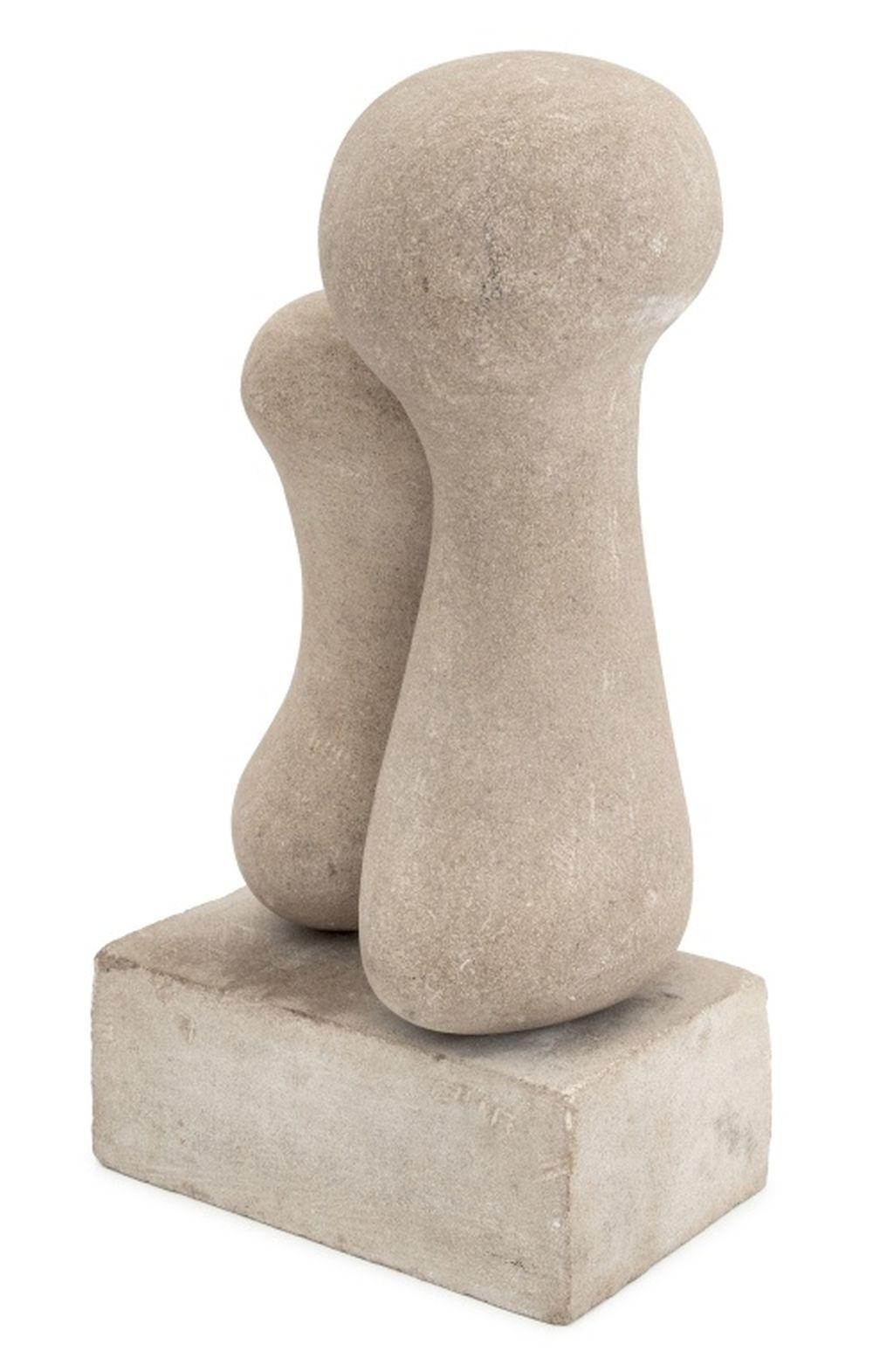 Signed Modern Abstract Stone Sculpture, 1967 For Sale 1