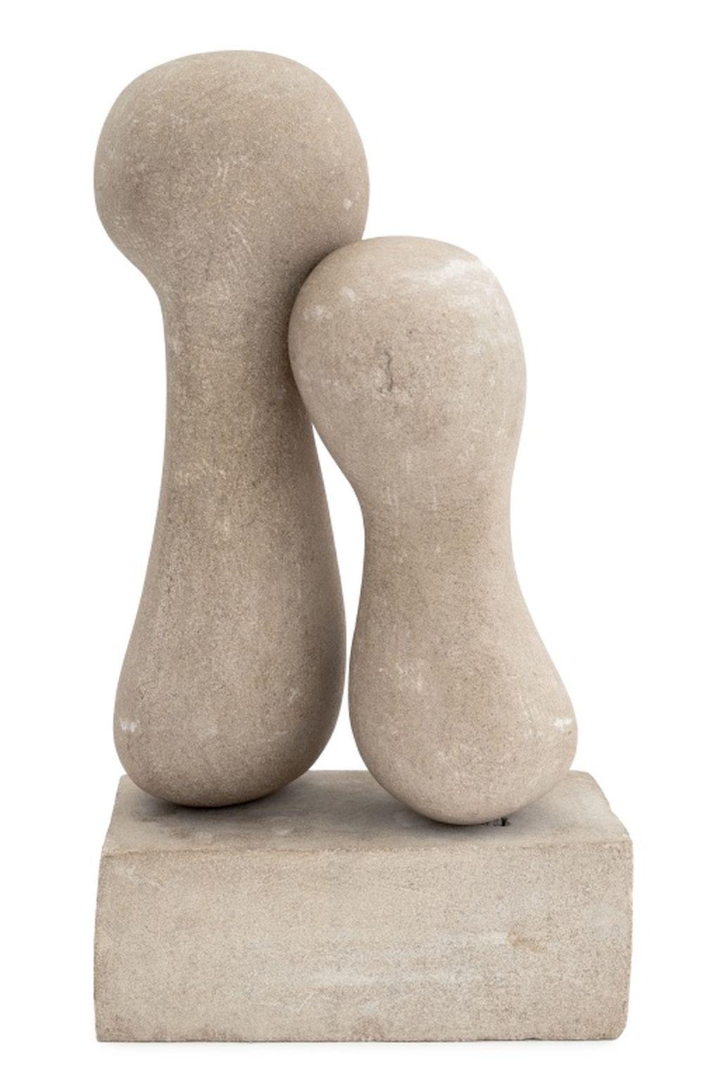 Signed Modern Abstract Stone Sculpture, 1967 For Sale 3