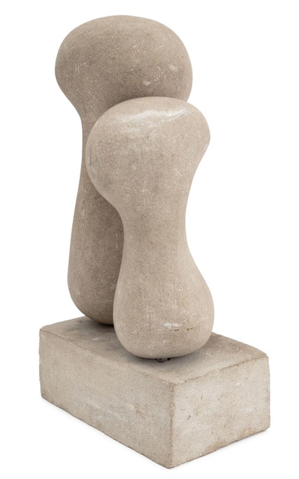Signed Modern Abstract Stone Sculpture, 1967 For Sale 4