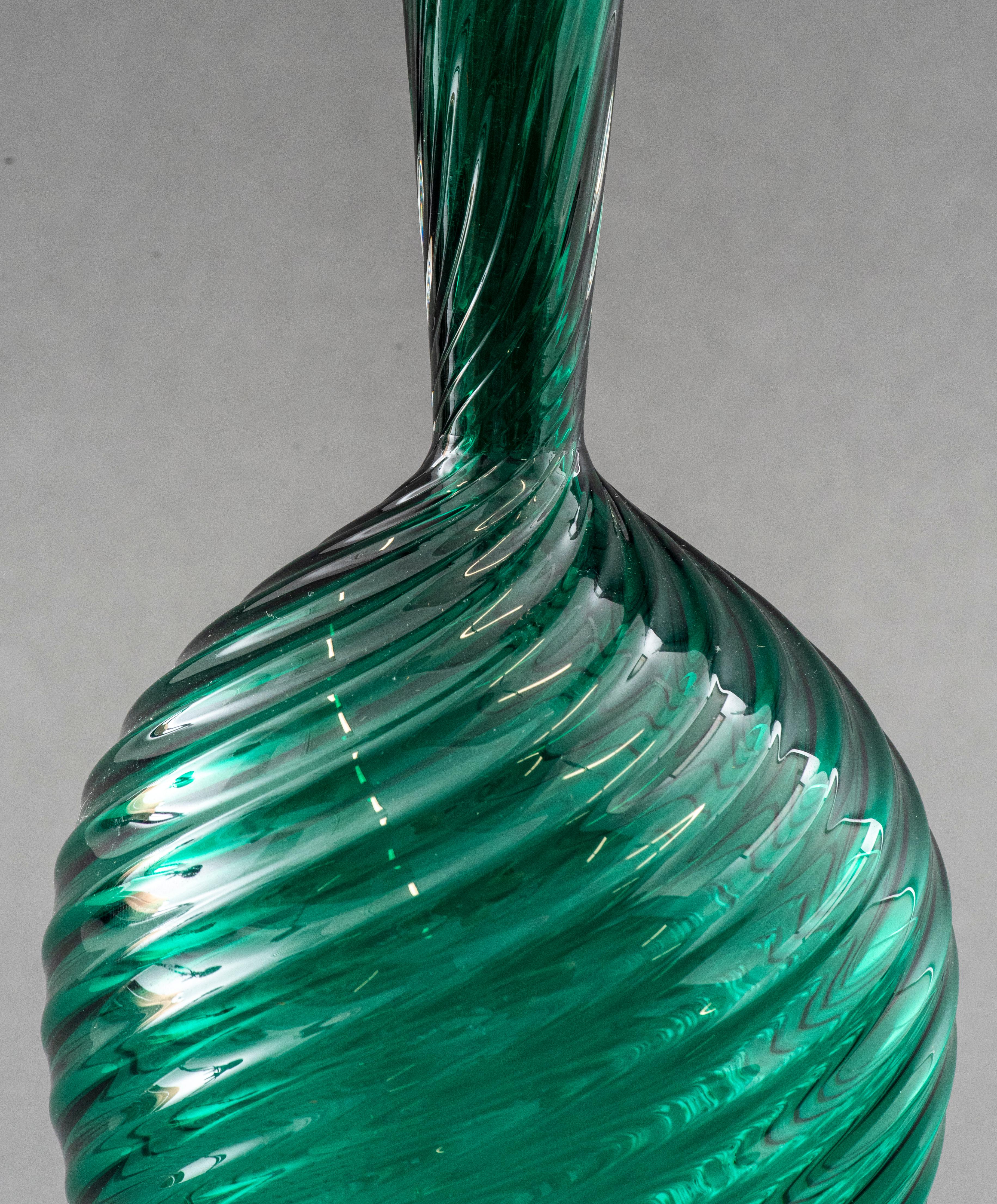 rippled glass vase