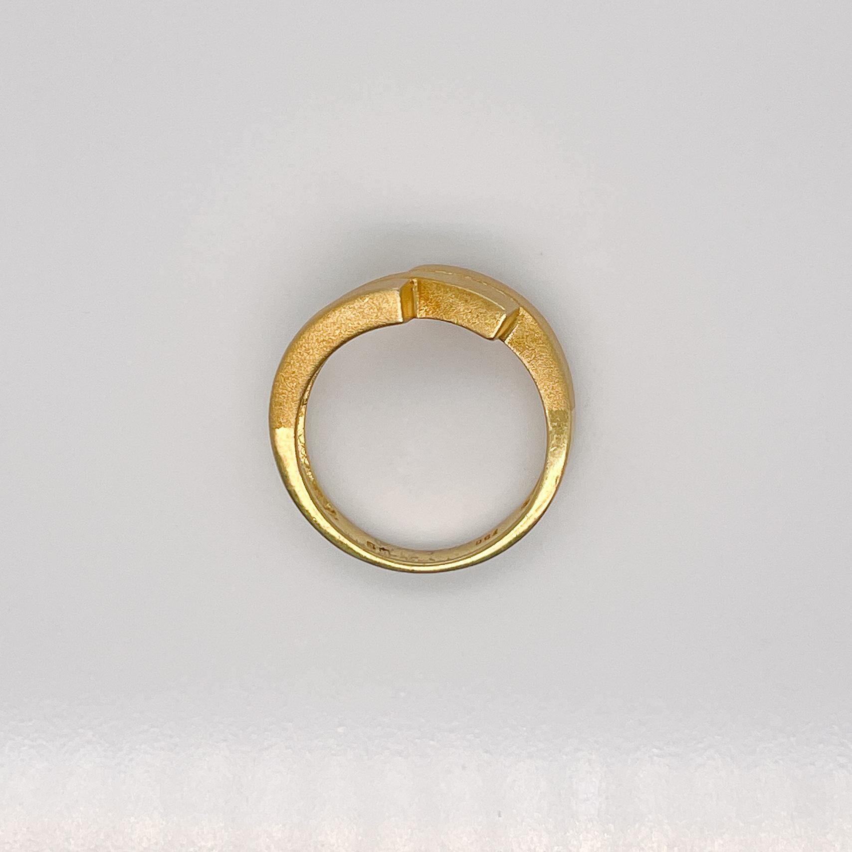 Signed Modernist 18 Karat Gold Ring 3