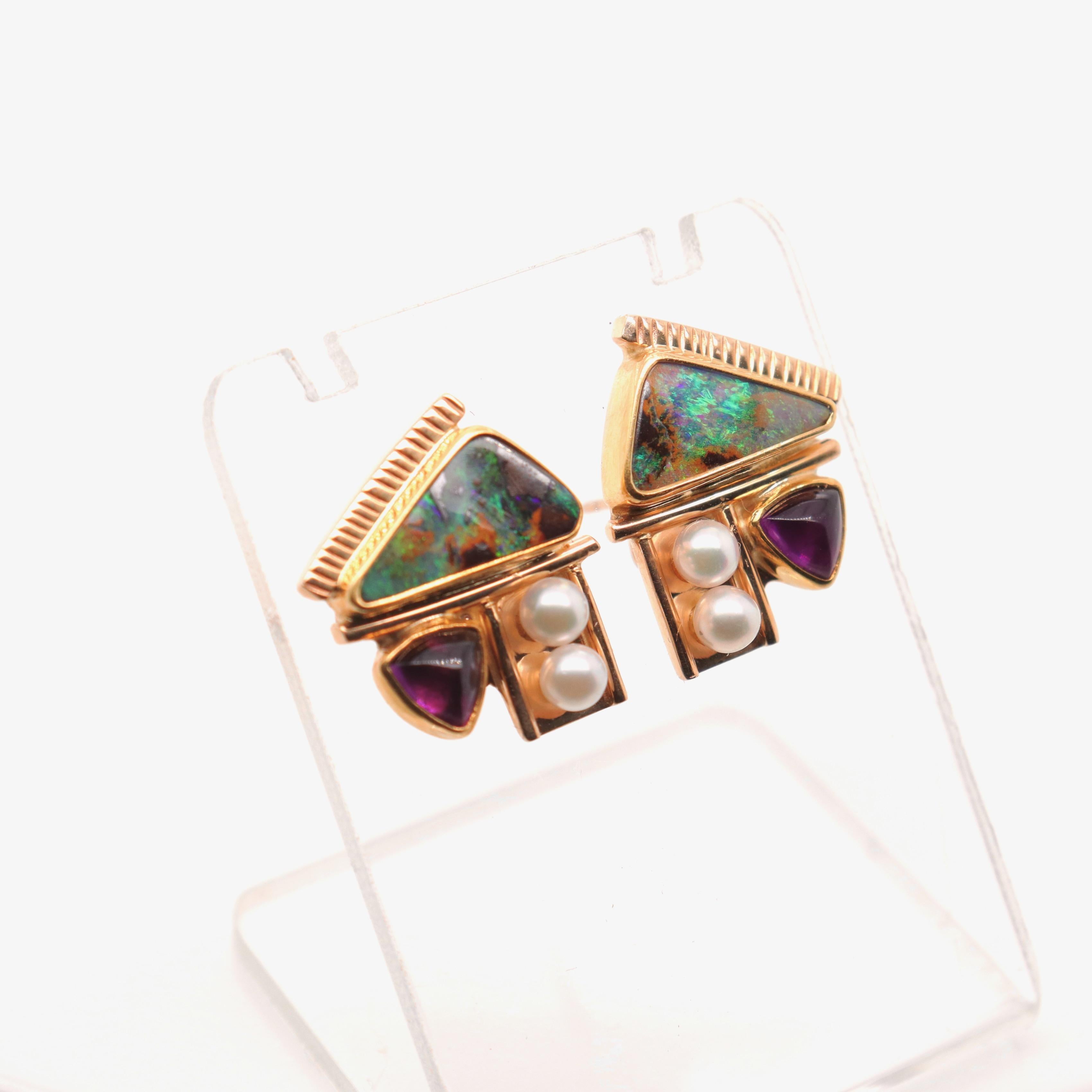 amethyst opal earrings